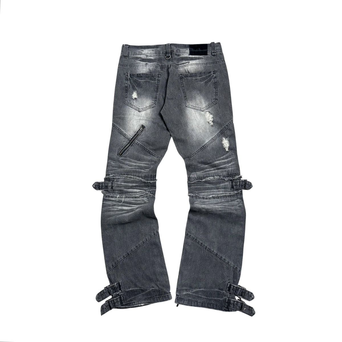 Japanese Brand Black Baccara Distressed Flared Bondage Pants Size US 32 / EU 48 - 2 Thumbnail