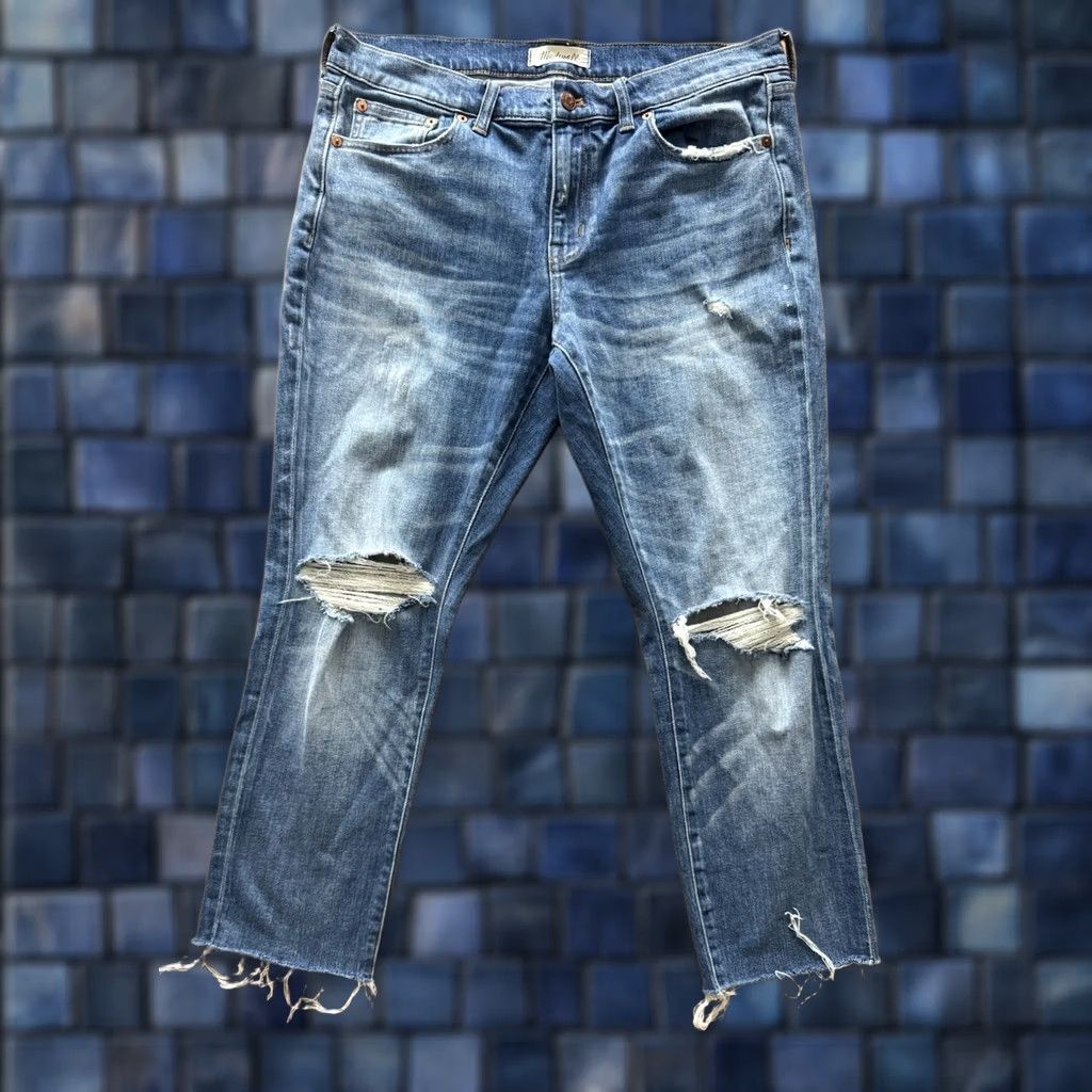 Madewell Madewell Jeans Womens 29 Slim Boy Straight 5-Pocket Blue Denim 34x24.5 Relaxed Baggy Distressed Bohemian City Hip Hop Logo Size 29" - 1 Thumbnail