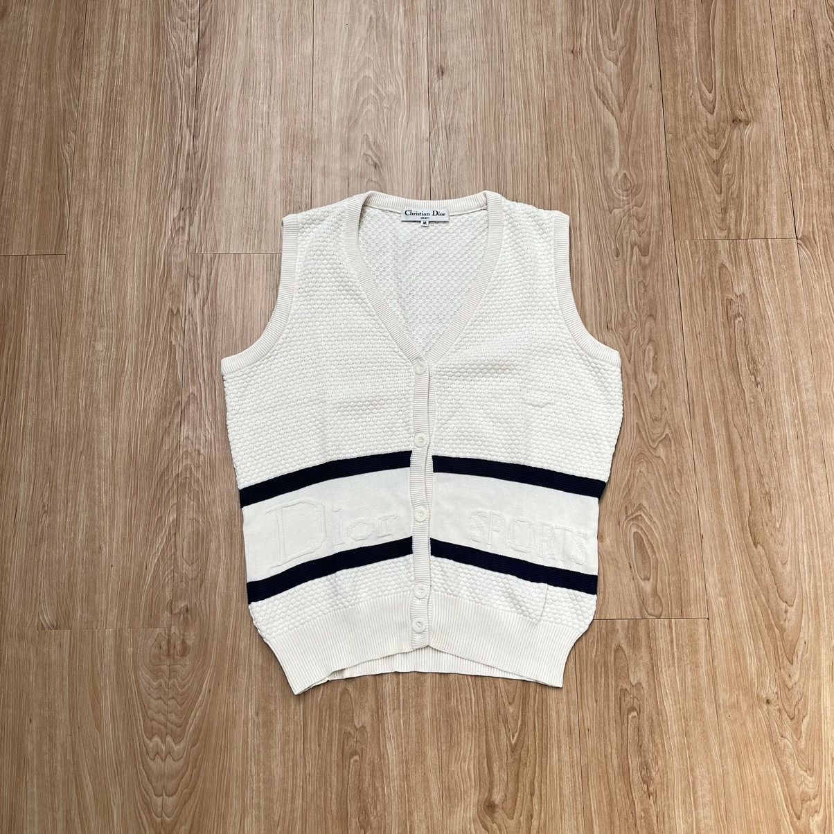 Christian Dior Monsieur × Designer Christian Dior Sports Vest Knitwear Big Script Logo UNISEX Size US M / EU 48-50 / 2 - 1 Thumbnail