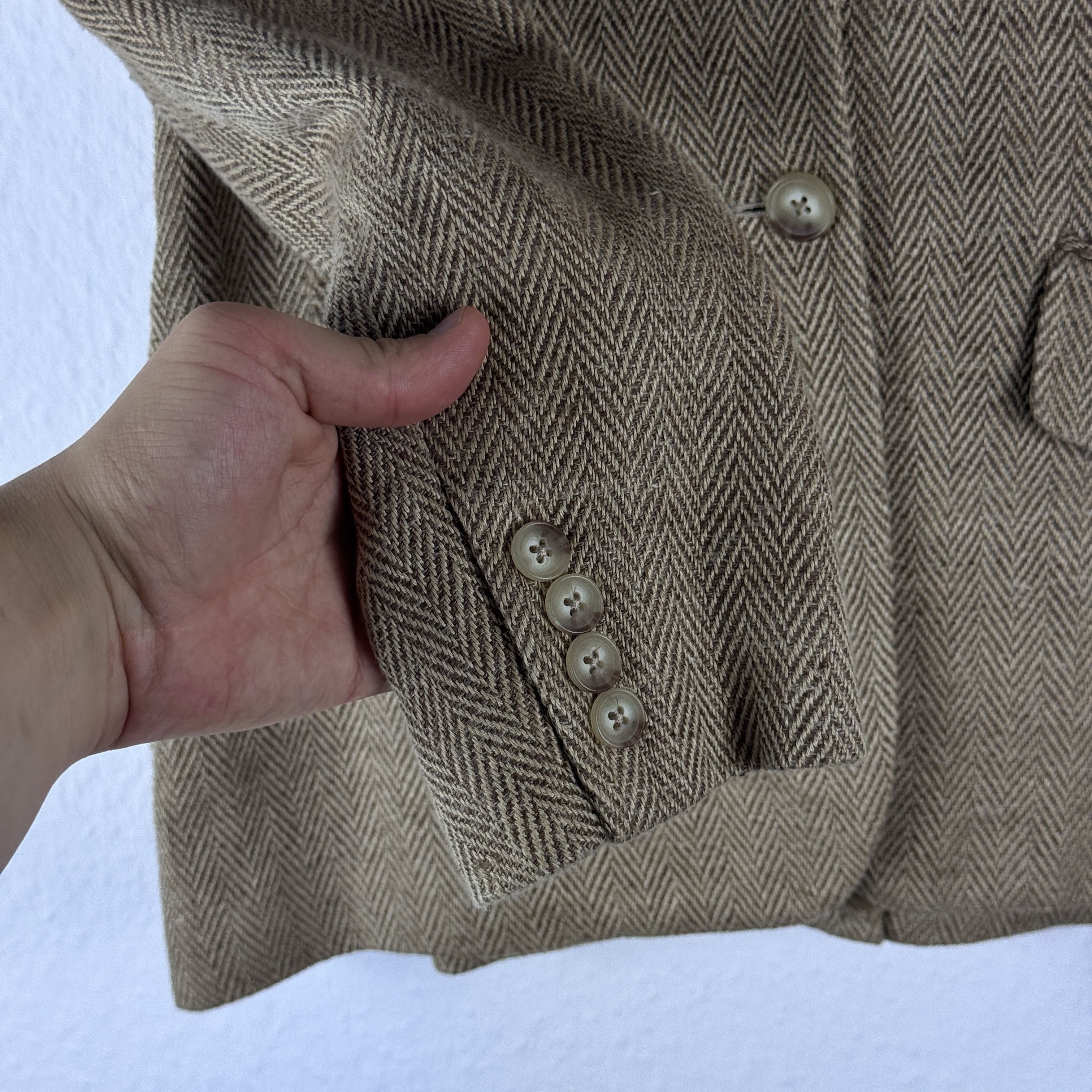 Polo Ralph Lauren Women`s Polo Ralph Lauren Linen Silk Herringbone Blazer Size M / US 6-8 / IT 42-44 - 9 Thumbnail