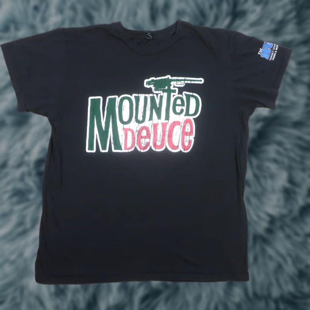 Hanes Hanes T-Shirt Men L Black Crew Short Sleeve Graphic Print Sports Grunge The Hub Shooting Deuce Mountain Dew Guns Size US L / EU 52-54 / 3 - 1 Thumbnail