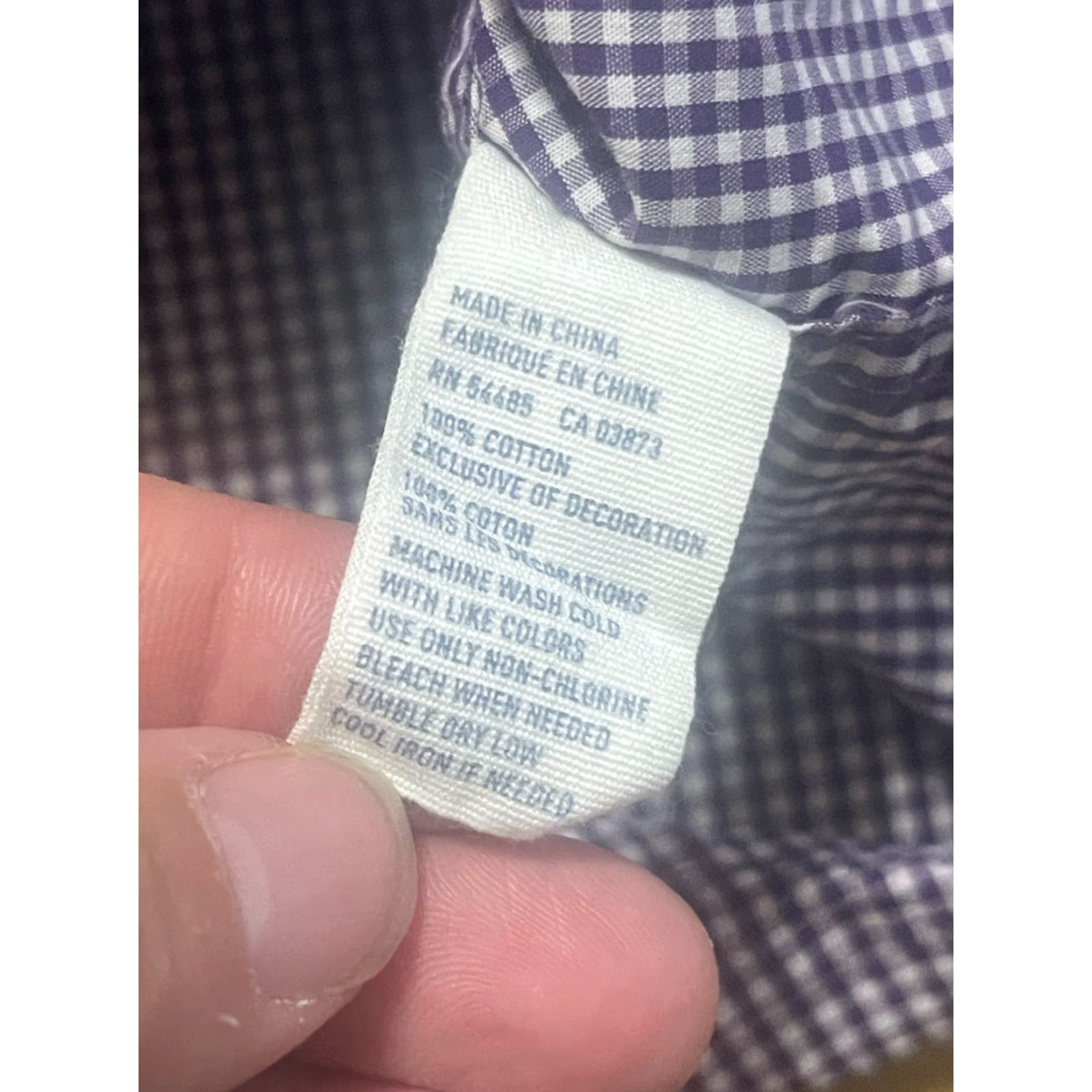 Arrow Arrow Shirt Men's Large Purple White Check Button Down Boyfriend Fit Long Sleeve Casual Regular Arrow Shirt Bed? Size US L / EU 52-54 / 3 - 6 Thumbnail