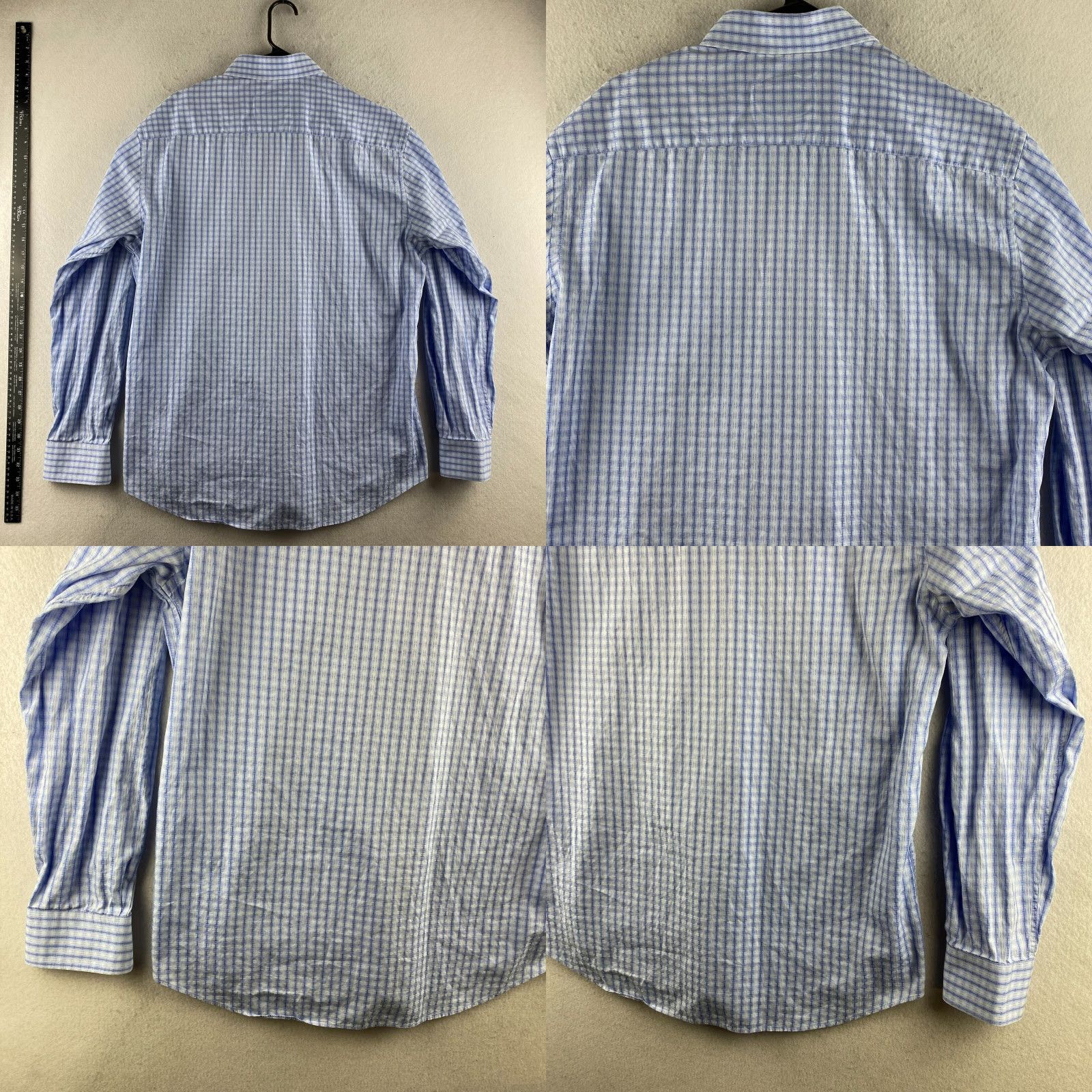 BUGATCHI Bugatchi Button-Up Shirt Mens XL Multicolor Check Shaped Fit Long Sleeve Collar Size US XL / EU 56 / 4 - 9 Thumbnail