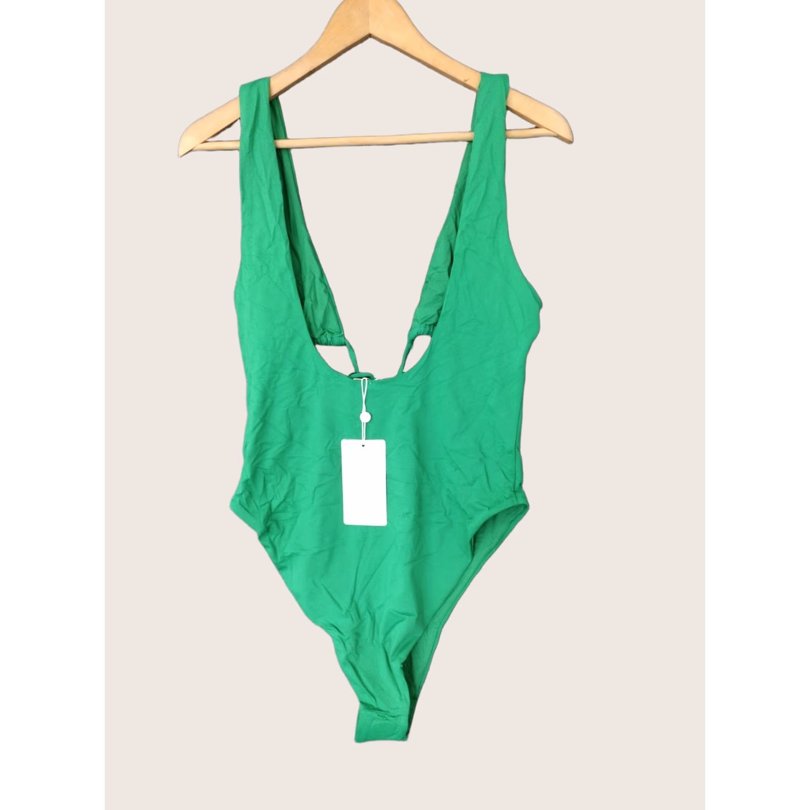 Triangl Toluca Swim One Piece Green L Women's Triangle Waist Wrap Open Tummy Size ONE SIZE - 1 Thumbnail