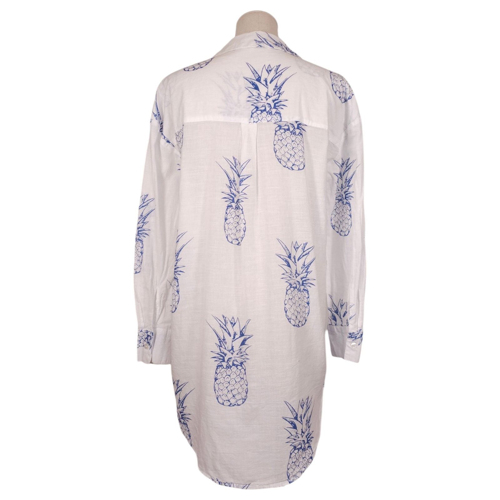 Other Blue Island Embroidered Pineapplie Print Cotton Tunic Sz XS Size XS / US 0-2 / IT 36-38 - 3 Thumbnail