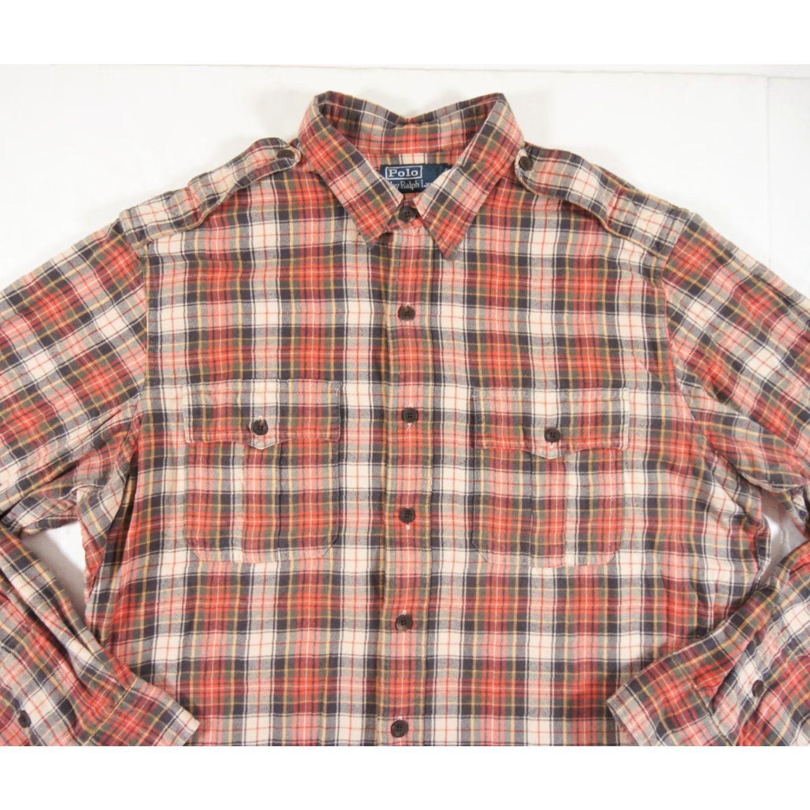 Polo Ralph Lauren VINTAGE Polo Ralph Lauren Shirt Mens Large Red Button-Down Long Sleeve Casual Business Wear 90s Mens Size US L / EU 52-54 / 3 - 2 Thumbnail