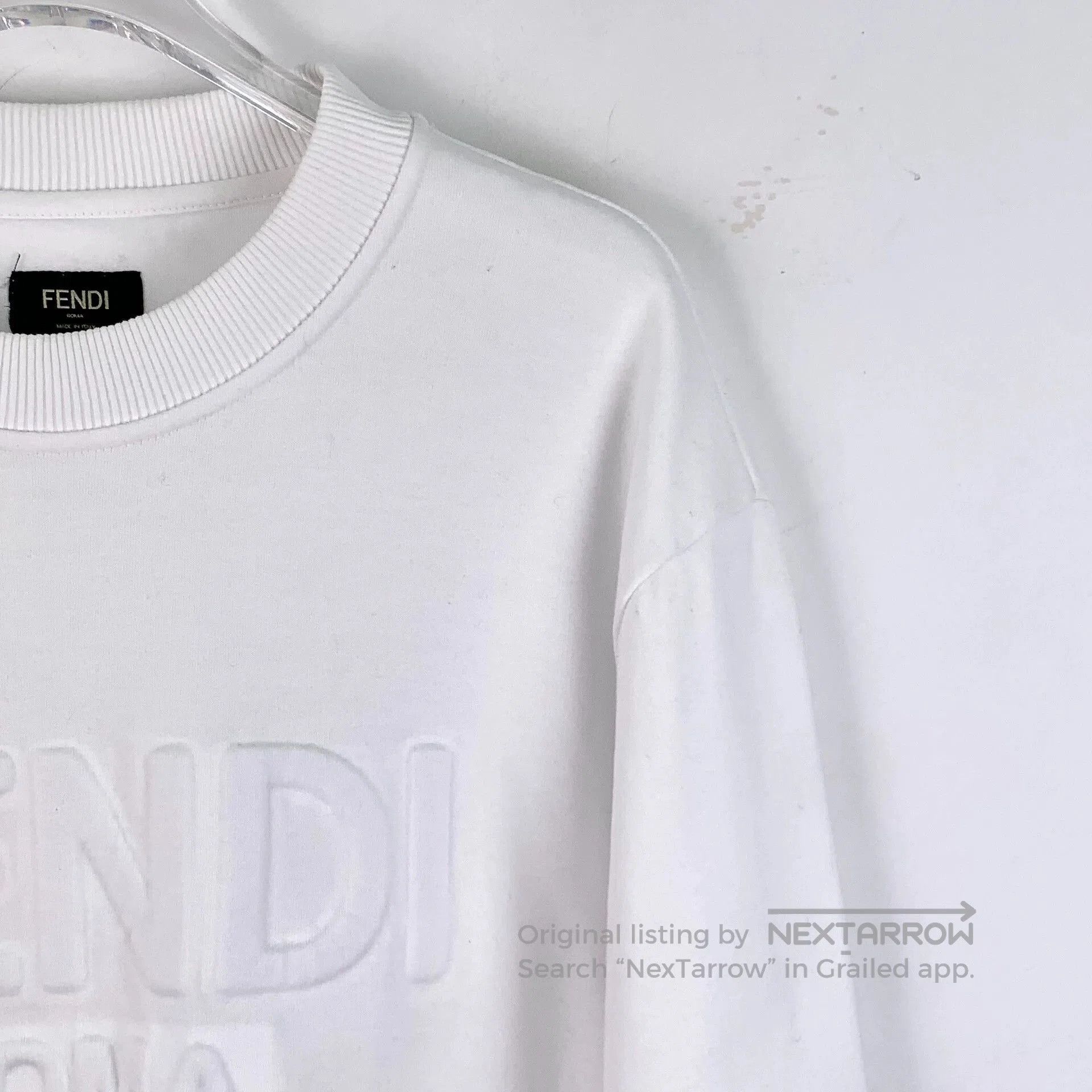 Fendi fendi white logo long sleeve sweatshirt xl. Size US XL / EU 56 / 4 - 3 Thumbnail