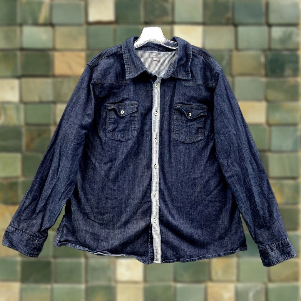 Carhartt VINTAGE Carhartt Denim Railroad Shirt Men's XL Dark Workwear Streetwear Western Y2k 90's Size US XL / EU 56 / 4 - 1 Thumbnail