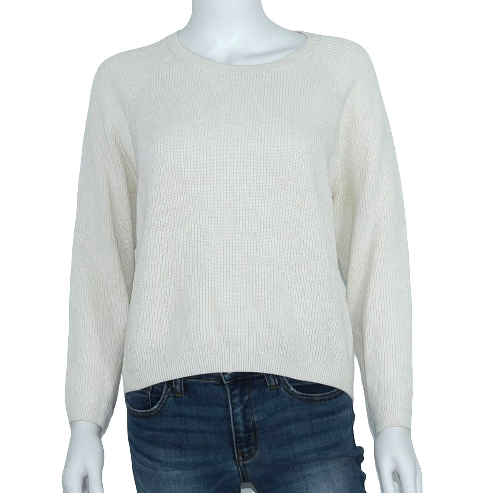 & Other Stories & Other Stories White Ribbed High Low Sweater Small Size S / US 4 / IT 40 - 1 Thumbnail