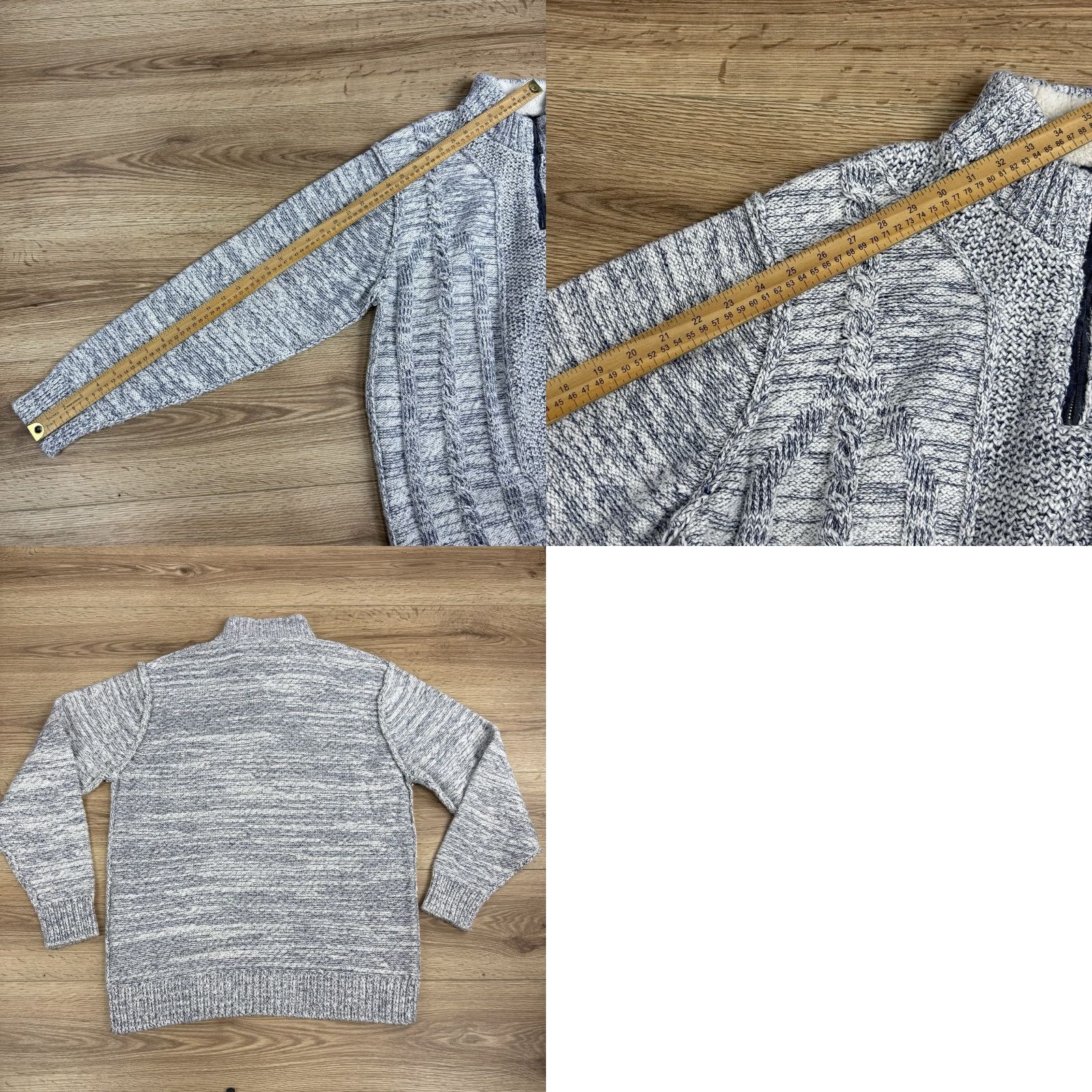 Vintage FX Fusion Sweater Mens XL Gray 1/4 Zip Mock Neck Knit Pullover Size US XL / EU 56 / 4 - 8 Thumbnail