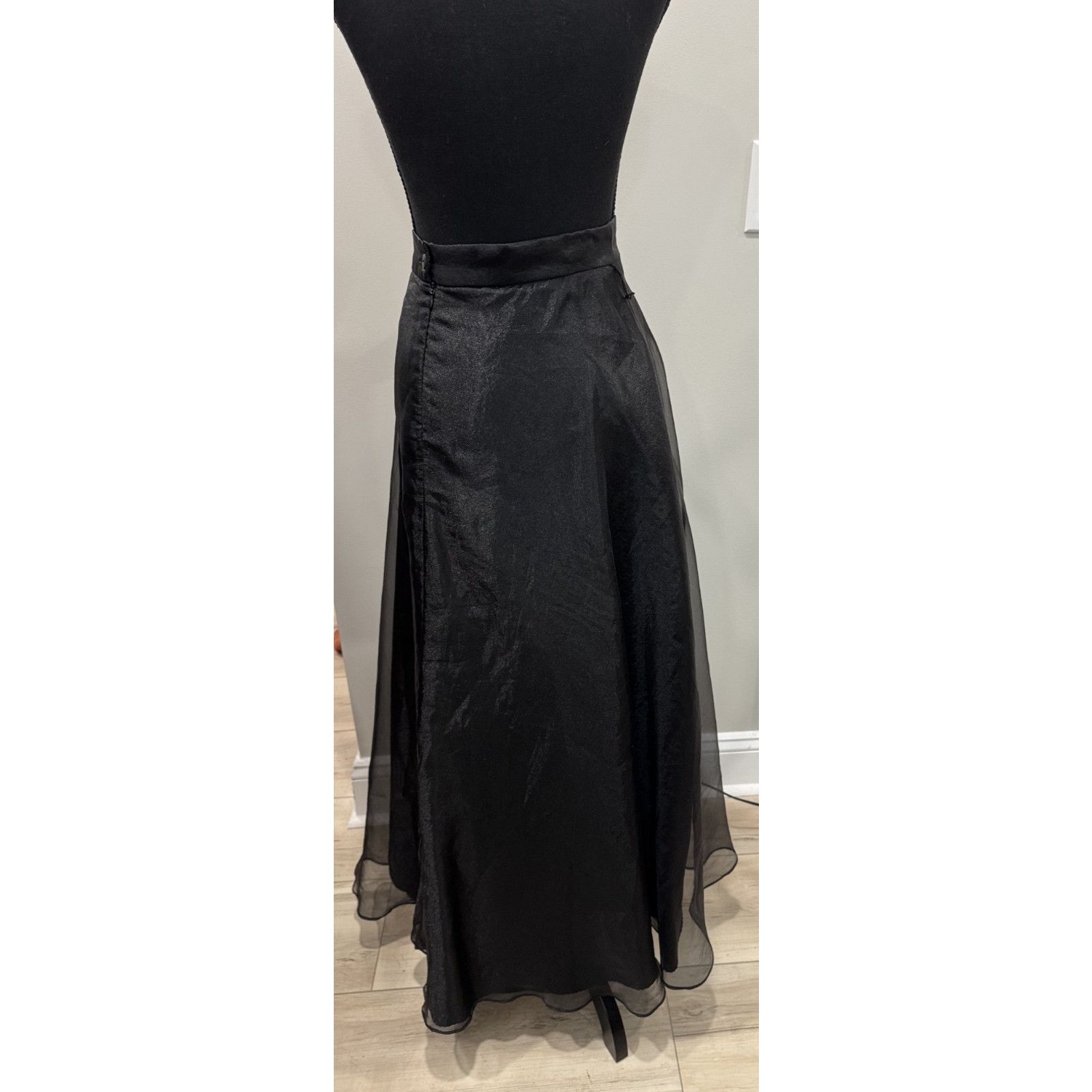 Other Vintage Whimsigoth Maxi Skirt Sheer Black Organza Goth 14 Size 36" / US 14 / IT 50 - 2 Thumbnail