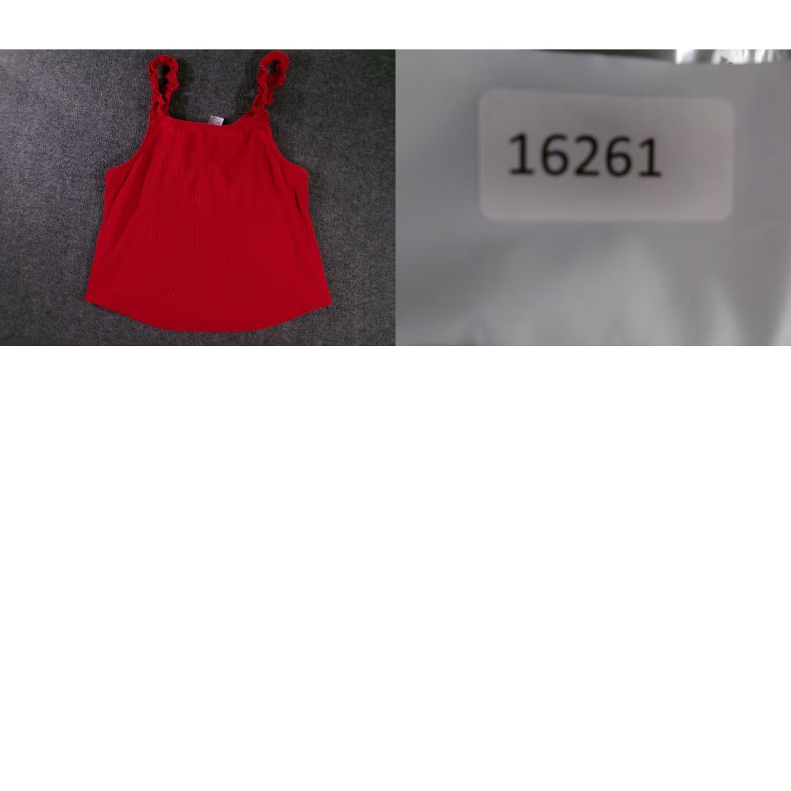 Vintage No Boundaries Womens Tank Cami 2XL Red Ribbed Button Front Ruffle Straps Stretch Size XXL / US 16-18 / IT 52-54 - 8 Thumbnail