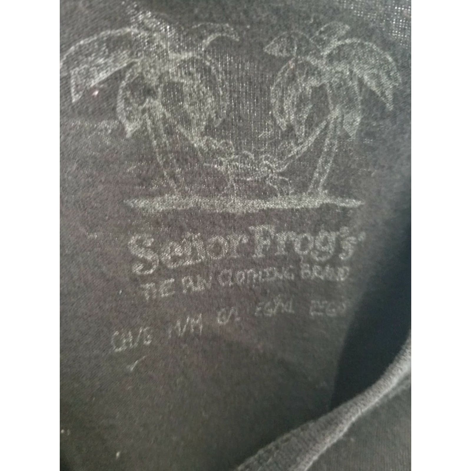Vintage SENOR FROGS T-Shirt Black Small Graphic Tee Unisex Adults Frog Logo Crew Neck 100% Cotton Size US S / EU 44-46 / 1 - 4 Thumbnail