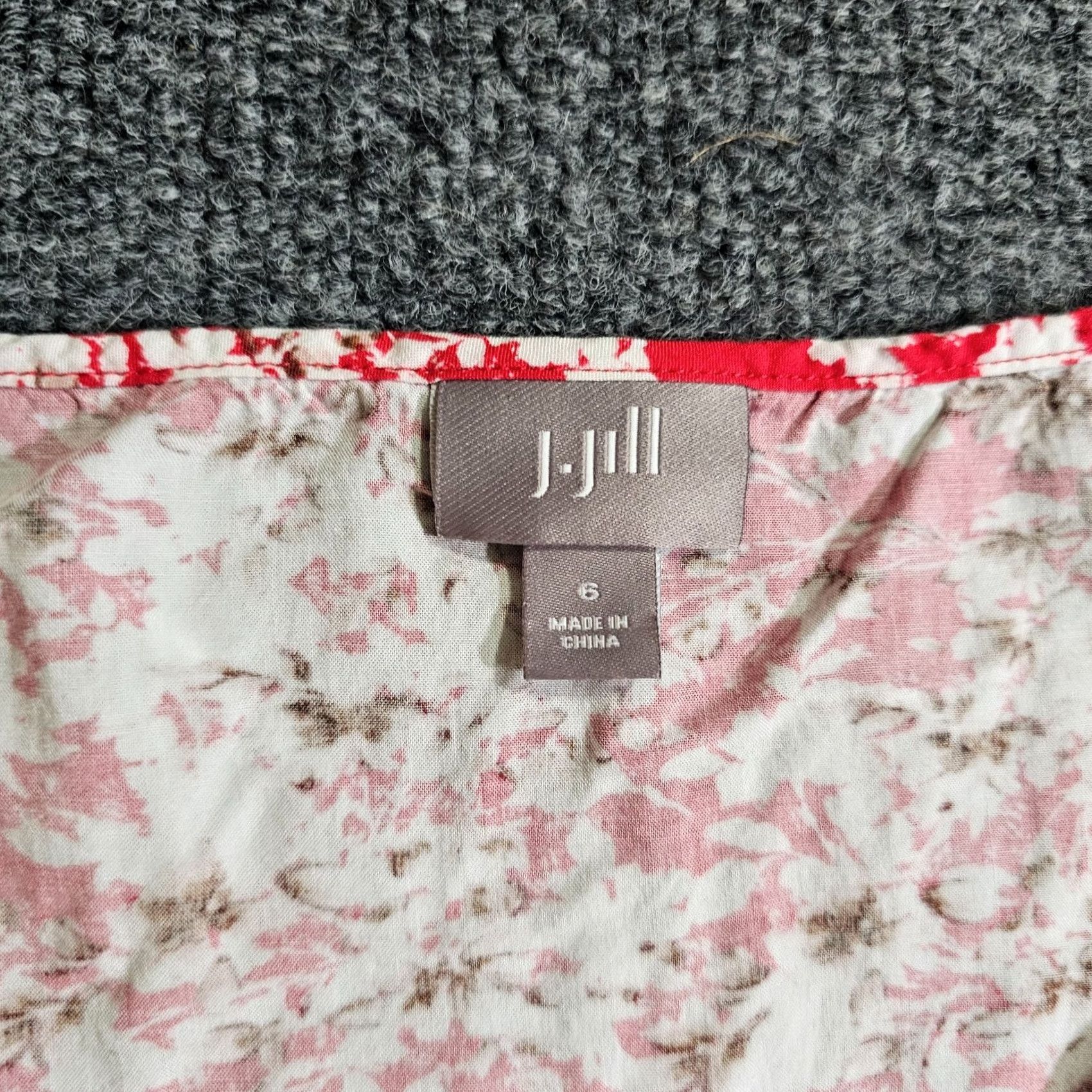 J. Jill J. Jill Dress Womens 6 Red Floral Midi Pleated Sleeveless Casual Cocktail Dress Size M / US 6-8 / IT 42-44 - 3 Thumbnail