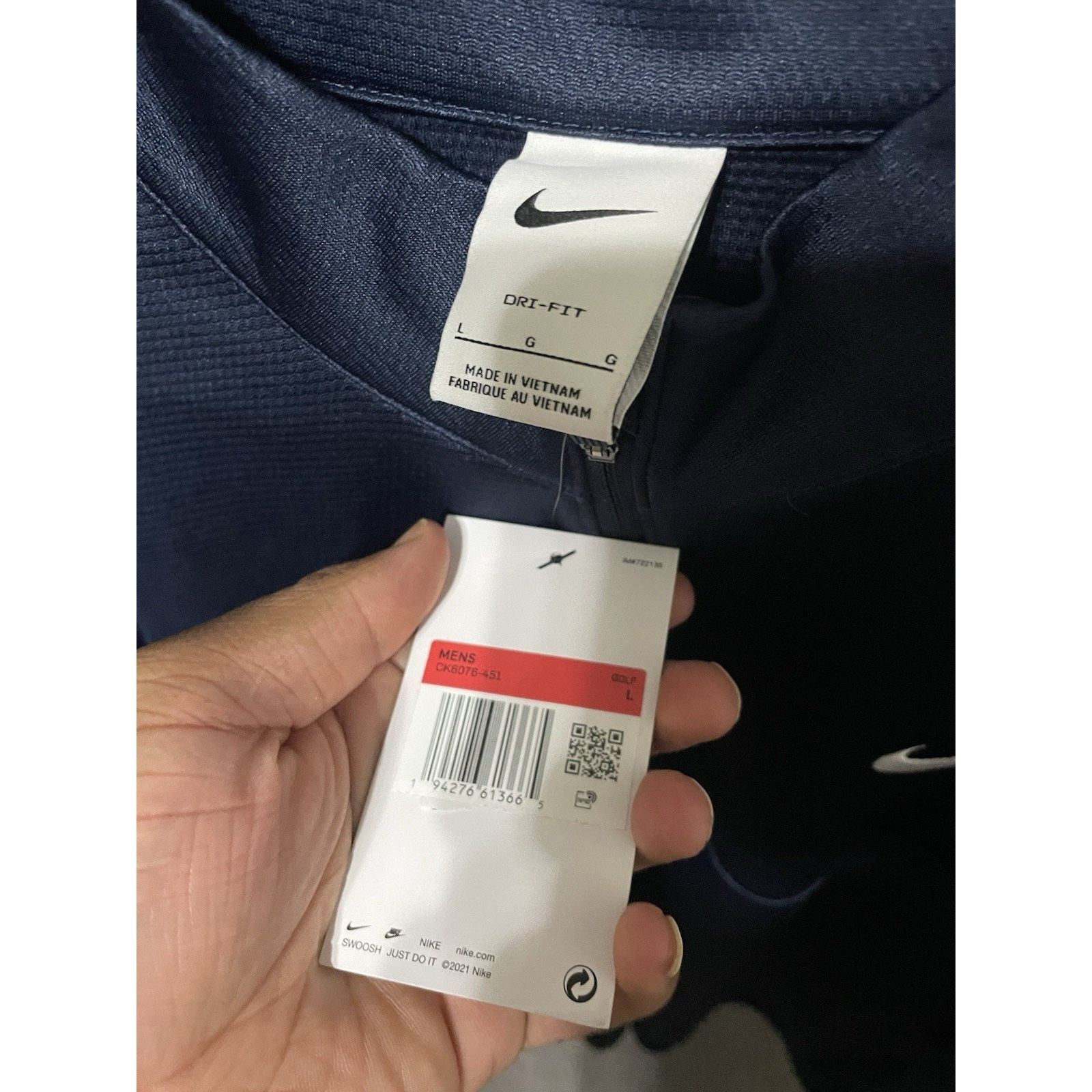 Nike Size L- Nike Dri Fit 1/4 Zip Pullover Jacket Navy Blue NWT Size US L / EU 52-54 / 3 - 3 Thumbnail