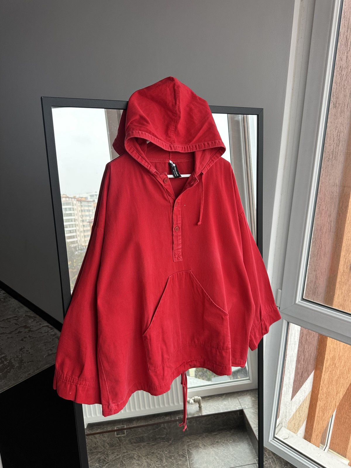 Vintage Maribasch Brenzwiler Red Smock Hoodie Cotton Anorak Size US XL / EU 56 / 4 - 1 Thumbnail