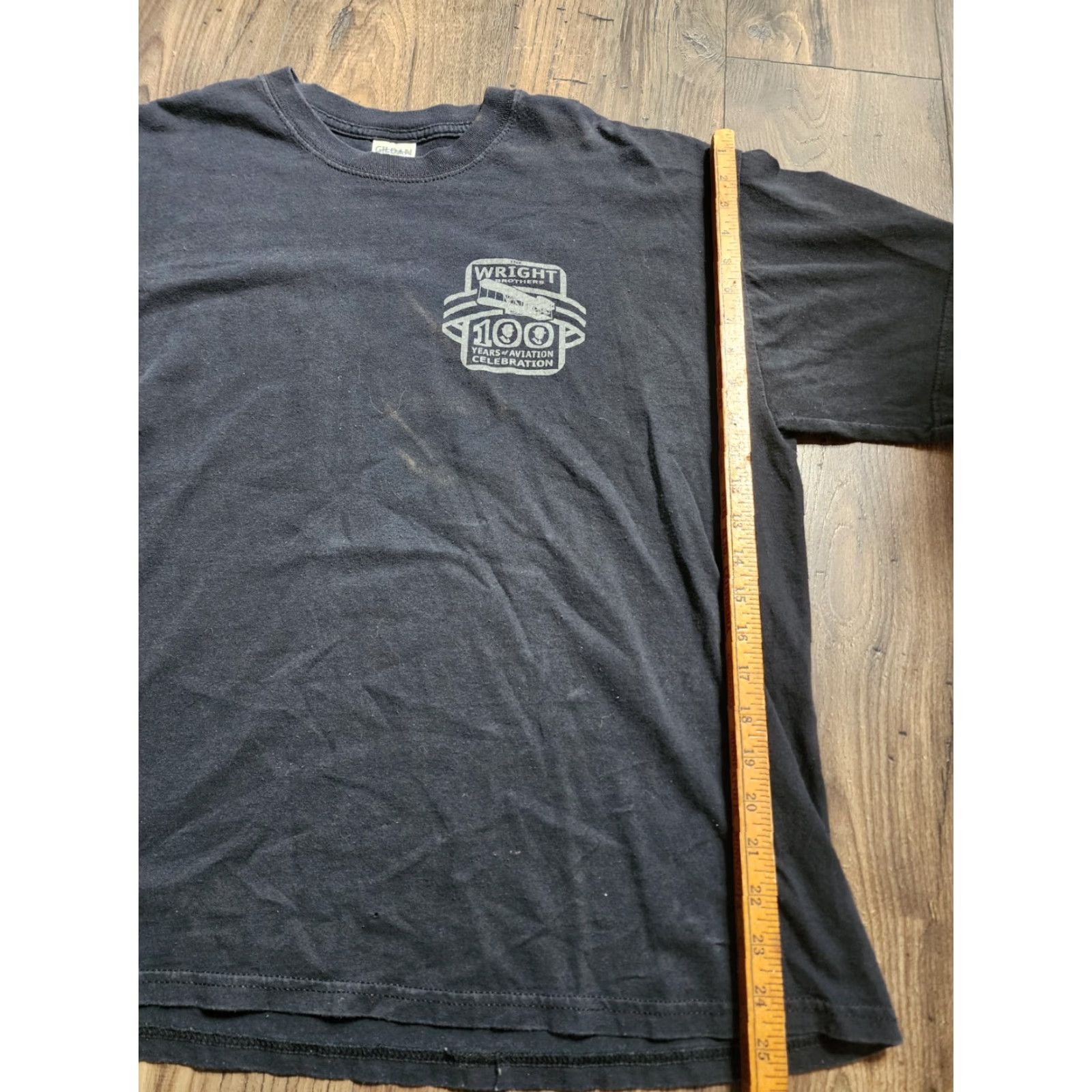 Gildan VINTAGE Gildan 2003 Wright Brothers T-Shirt XL Black Solid Short Sleeve Crew Neck Mens Size US XL / EU 56 / 4 - 3 Thumbnail
