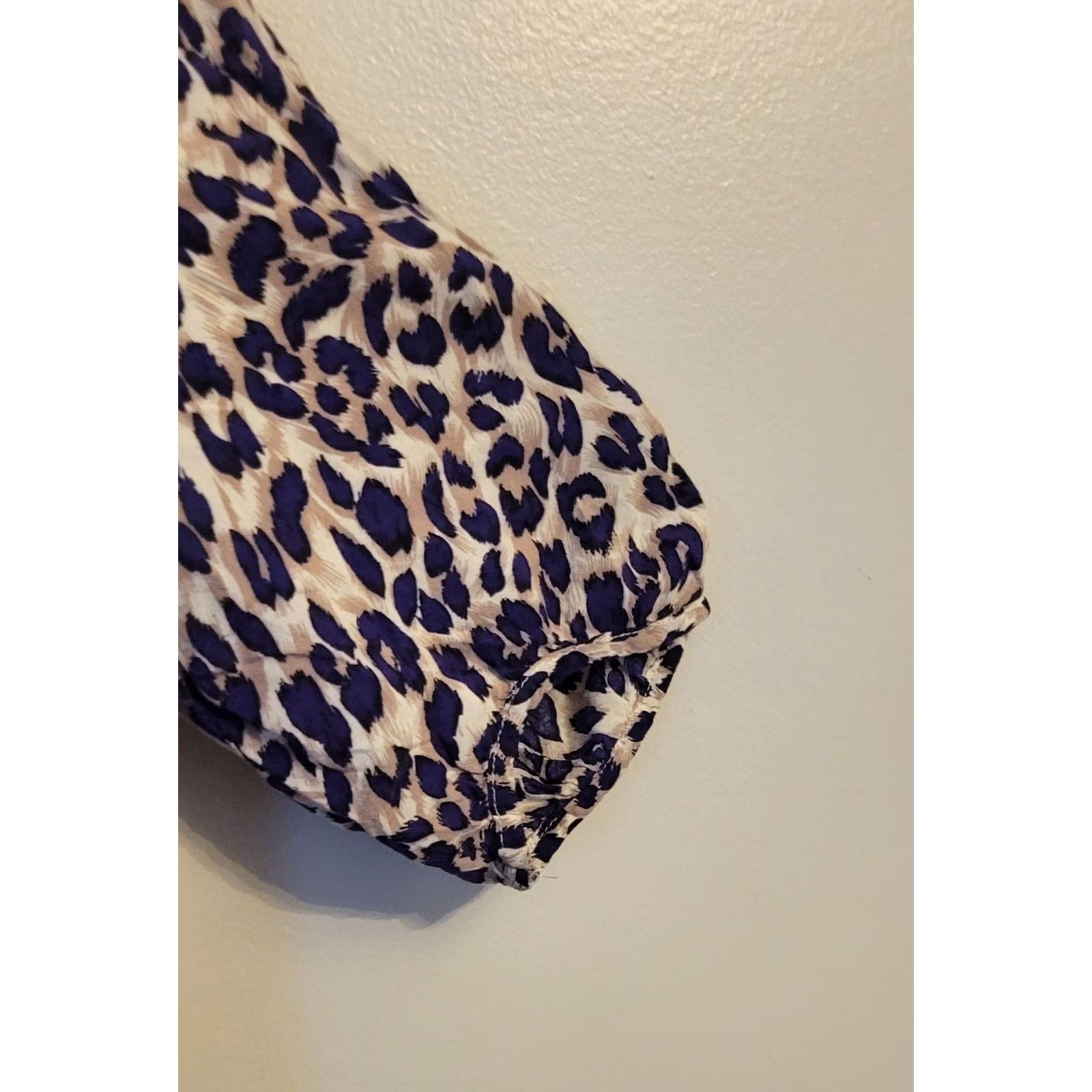 Vintage Twenty One Leopard Smock Top Blouse Mini Dress Pockets Blue Style L Size L / US 10 / IT 46 - 3 Thumbnail