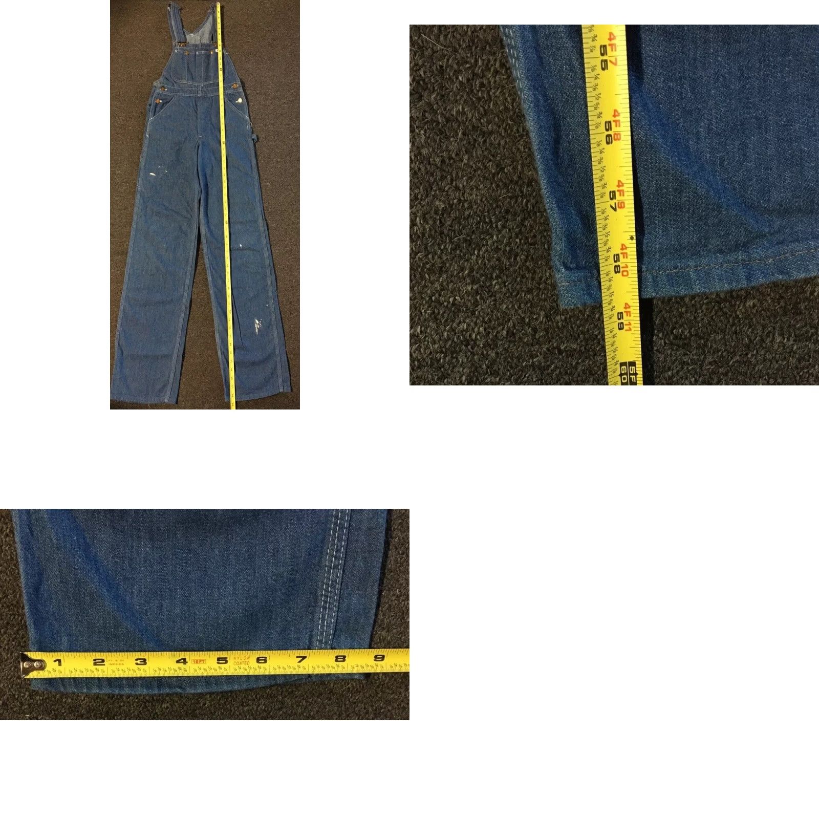Lee Vtg 70s Lee Faded Distress Denim Overalls 27 USA Biker Punk Grunge Trucker 80s Denim Overalls Men 27 Blue USA Engineered for Workwear Style: Overalls Size US 27 - 9 Thumbnail