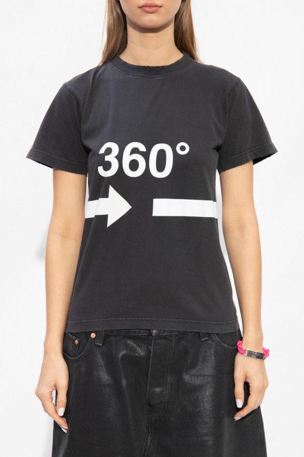 Balenciaga o1la1rc1a1024 360 Small Fit Tubular T-Shirt in Black/White Size XXS / US 00 / IT 34 - 3 Thumbnail