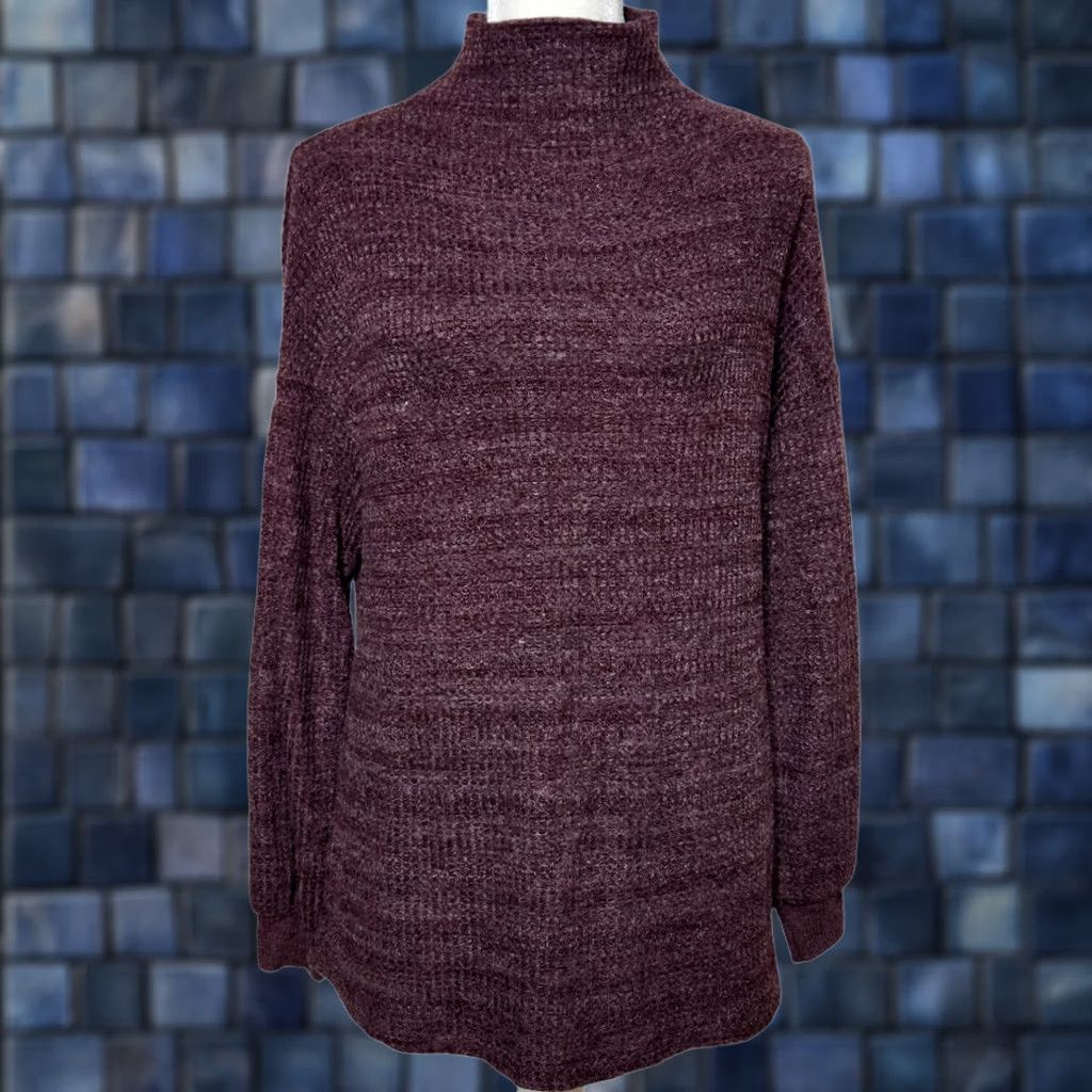 Vintage Magaschoni Sweater Shirt Womens M Mock Neck Knit Pullover Long Sleeve Purple Size M / US 6-8 / IT 42-44 - 1 Thumbnail