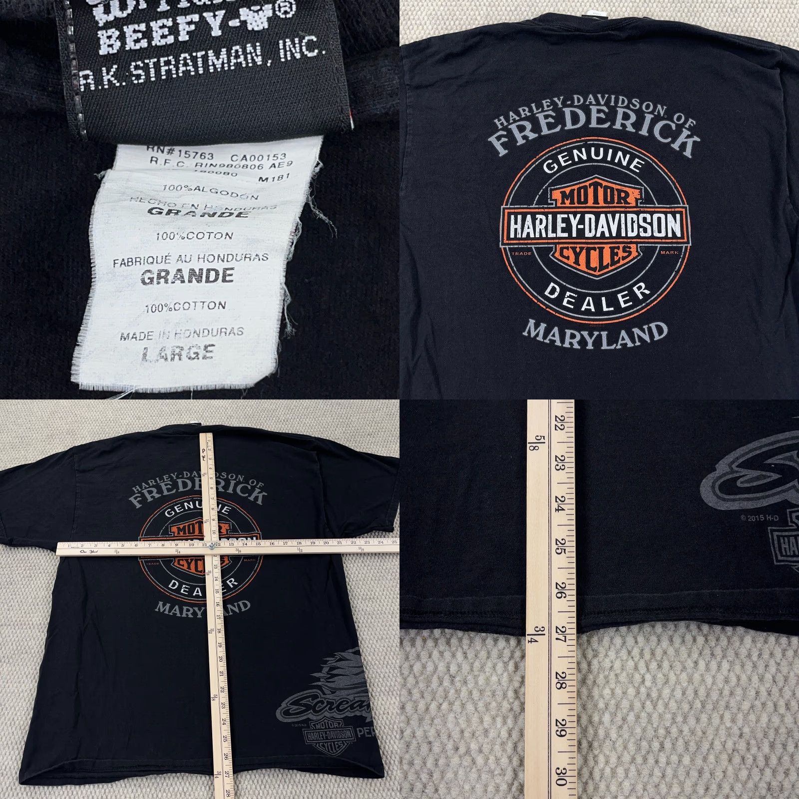 Harley Davidson Harley-Davidson Shirt Men Large Black Tee Screamin Eagle Wrap Around Y2K Adult Size US L / EU 52-54 / 3 - 8 Thumbnail