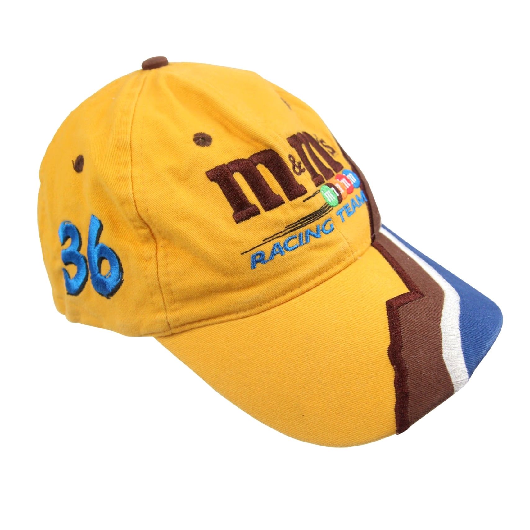Chase Authentics VINTAGE Chase Authentics M&Ms Racing Team Split Hat Yellow Size ONE SIZE - 3 Thumbnail