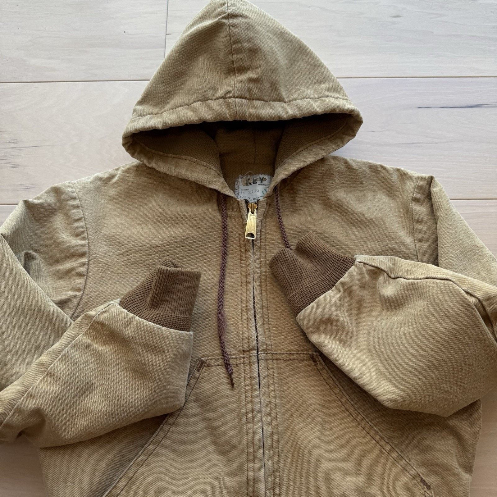 Vintage Vintage Key Work Jacket Youth Large Brown Heavy Size US XXS / EU 40 - 4 Thumbnail