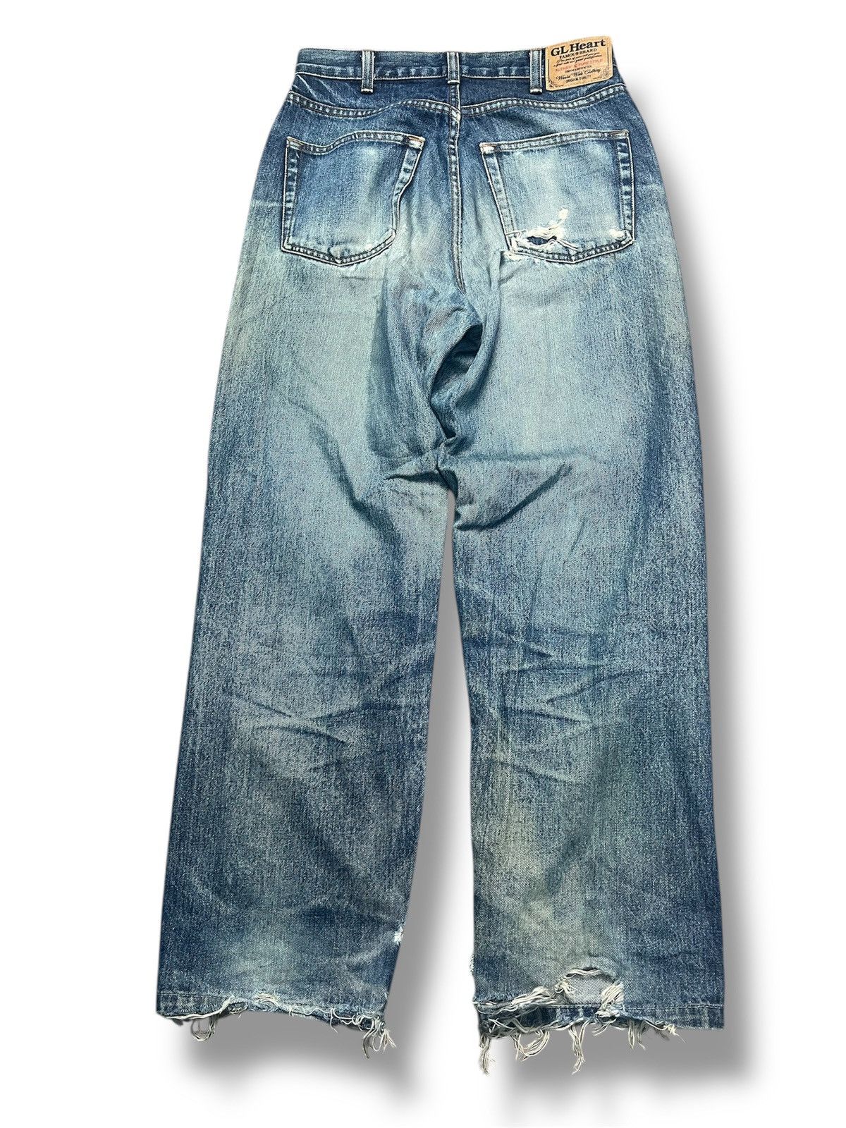 Japanese Brand Heart Denim P905 by Big John Corp Japan -Wide Leg Jeans (43) Size US 29 - 2 Thumbnail