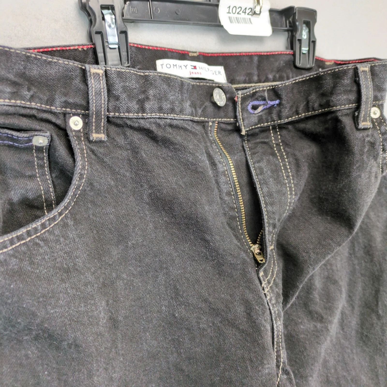 Tommy Hilfiger Vtg Tommy Hilfiger Jeans Men's 34x30 Black Denim 2002 Y2K Size 38" / US 16 / IT 52 - 10 Thumbnail