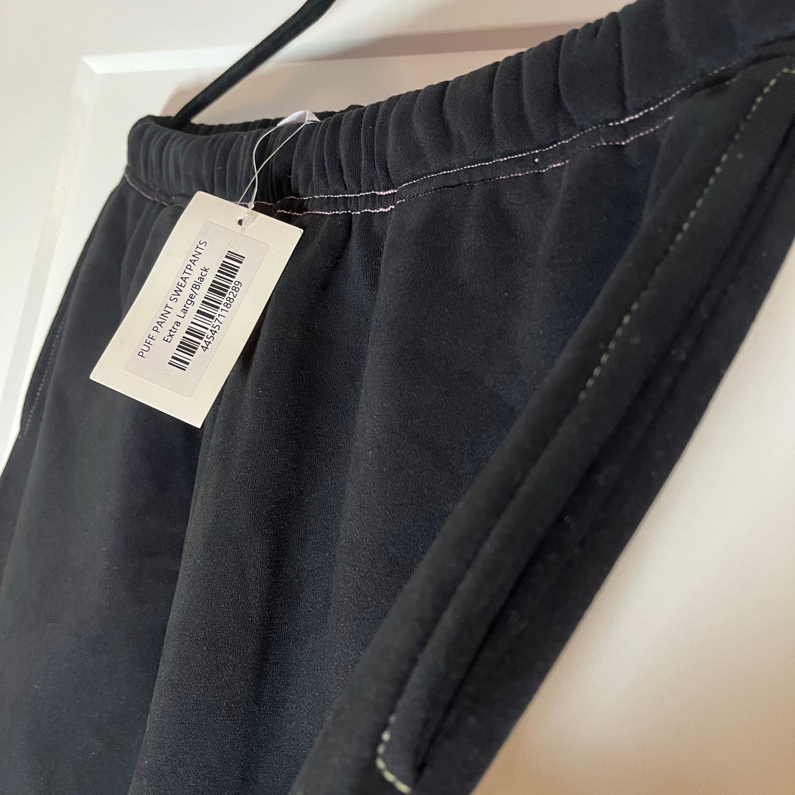 STAYCOOLNYC •NWT• STAY COOL NYC Black Puff Paint Sweatpant Joggers • XL Size US 38 / EU 54 - 8 Thumbnail