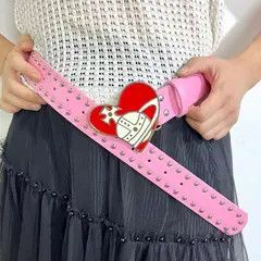 Leather Ruumika x Miori Rivet Inlay Faux Leather Belt Size ONE SIZE - 8 Thumbnail