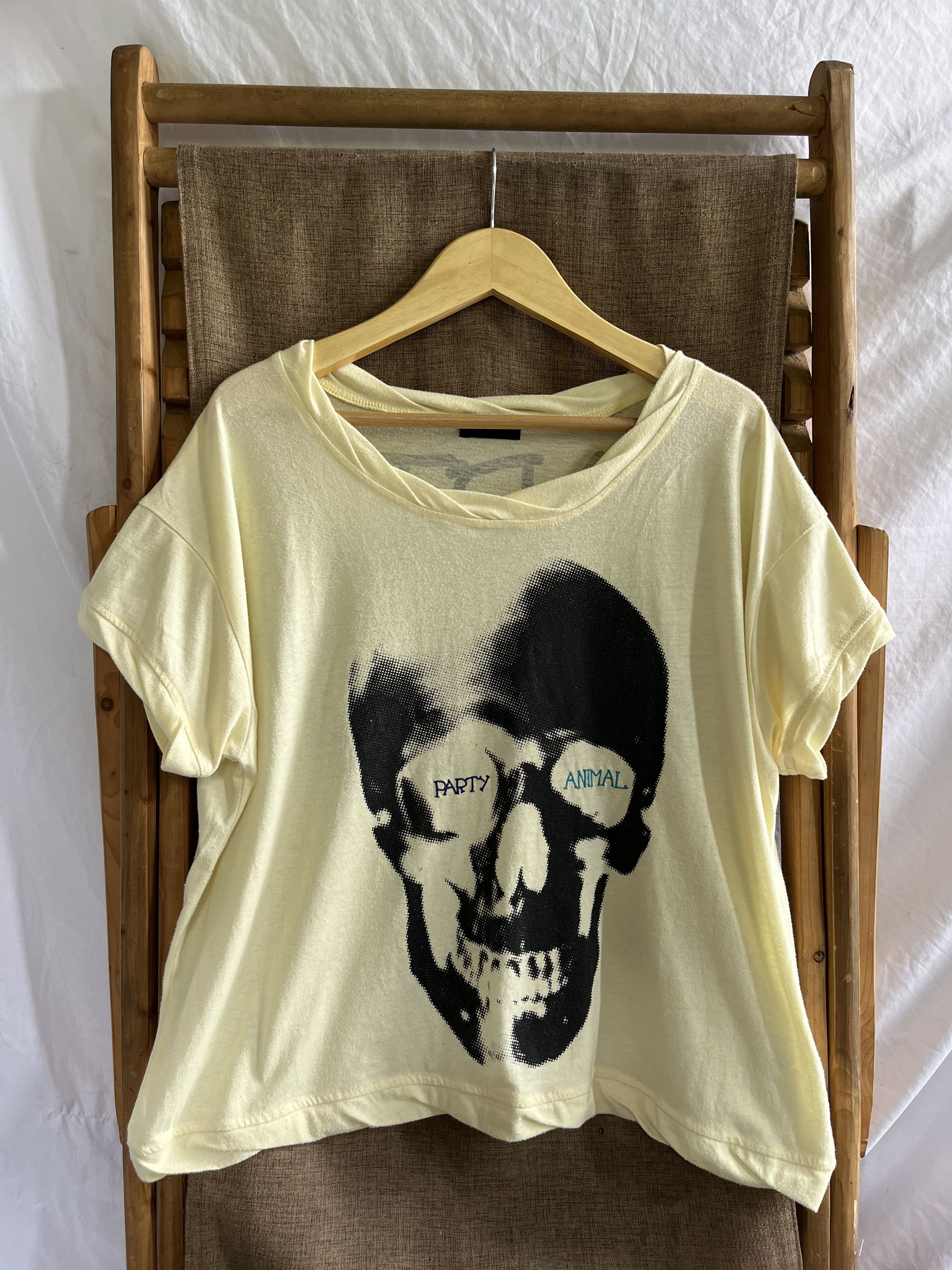 Beauty Beast × If Six Was Nine × Japanese Brand World Wide Love Skull “Party Animal” Oversized T-Shirt Size L / US 10 / IT 46 - 1 Thumbnail