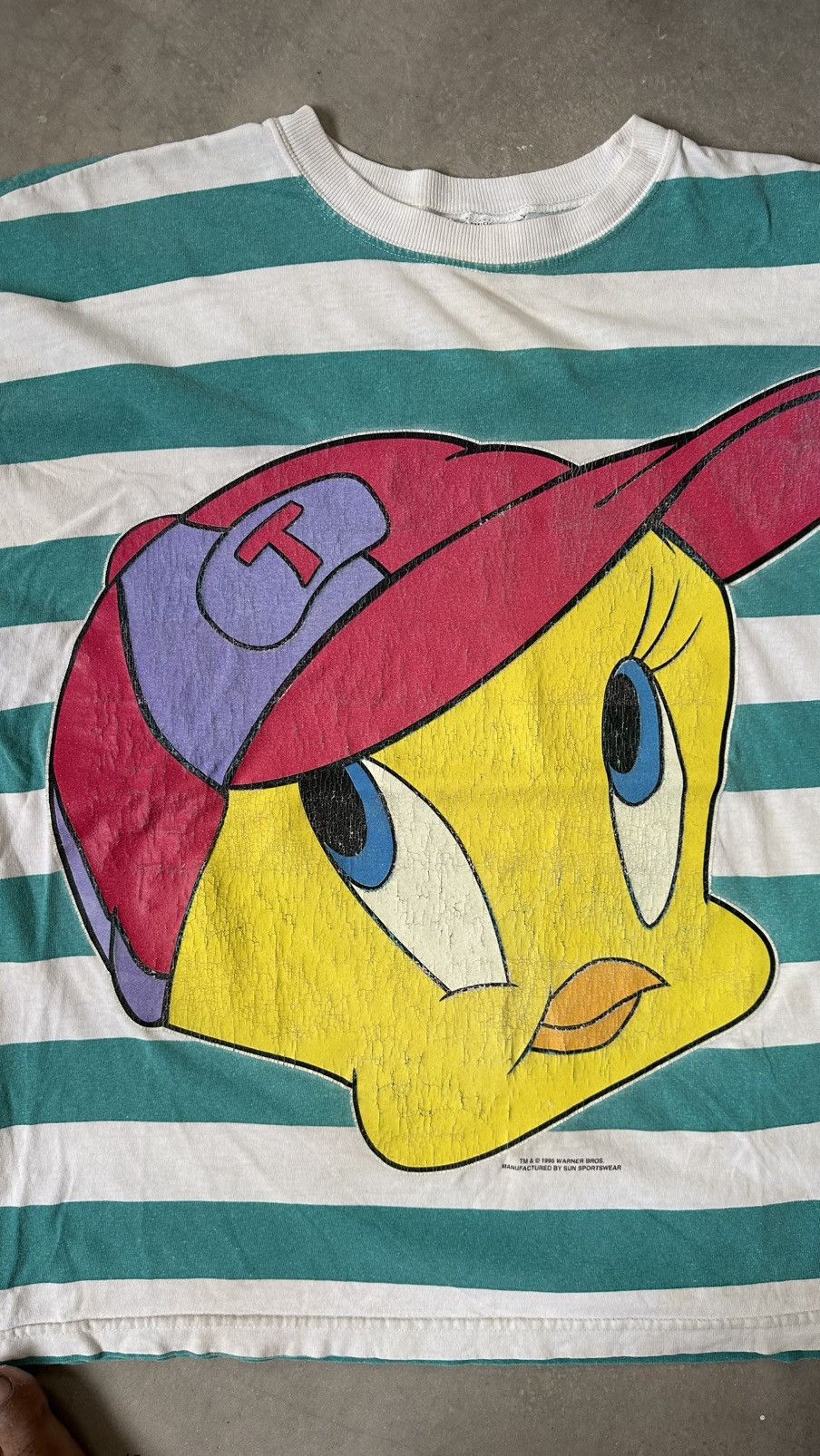 Vintage VINTAGE 1995 LONELY TUNES TWEETY BIRD STRIPED TEE Size US L / EU 52-54 / 3 - 2 Thumbnail