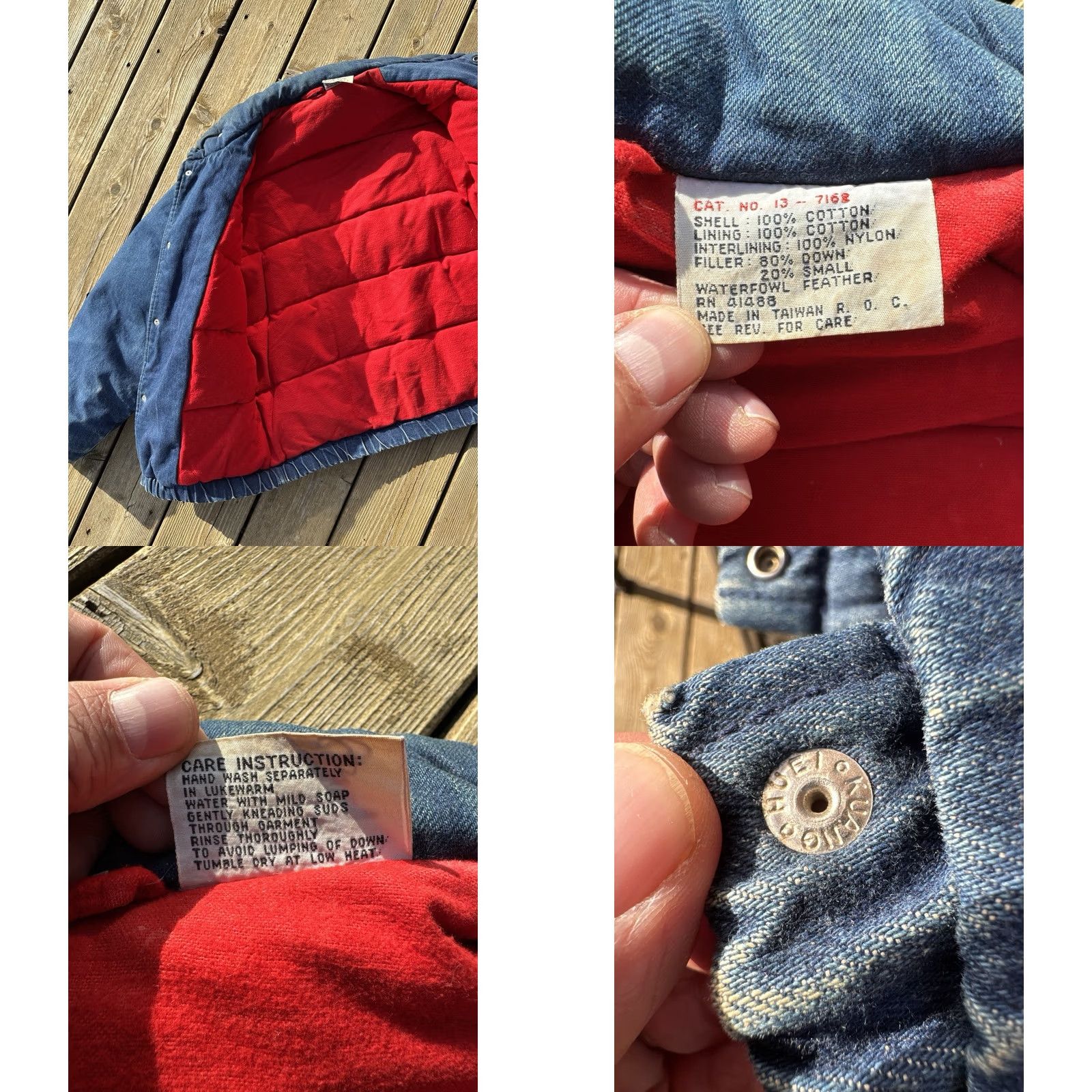 Vintage VINTAGE Denim Down Puffer Jacket Heavyweight 80s 90s Fireman Toggle Front Closure Unisex Adults M Blue Cold Weather Utility Coat Size US M / EU 48-50 / 2 - 10 Thumbnail