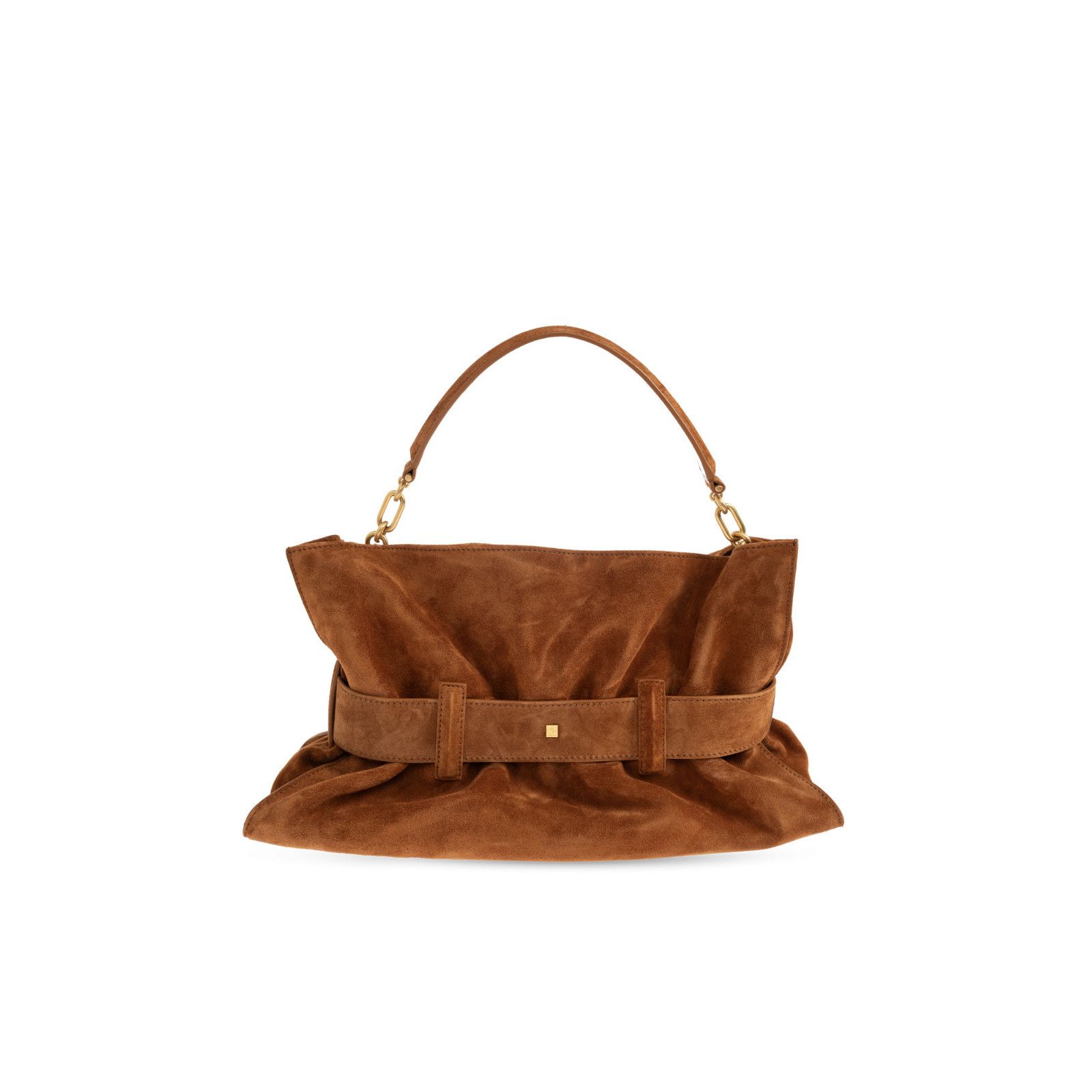 Balmain BALMAIN Anthem Medium Brown Suede Shoulder Bag New Size ONE SIZE - 2 Thumbnail