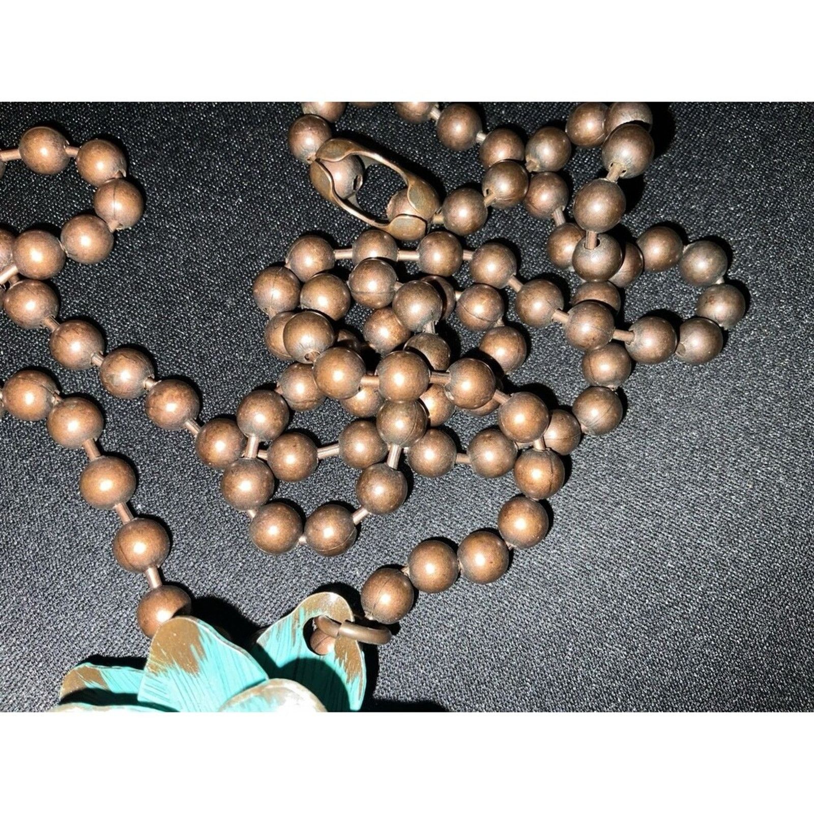 Other Brass & Metal Flower 34in Chain Necklace w/ Faux Pearls Size ONE SIZE - 5 Thumbnail