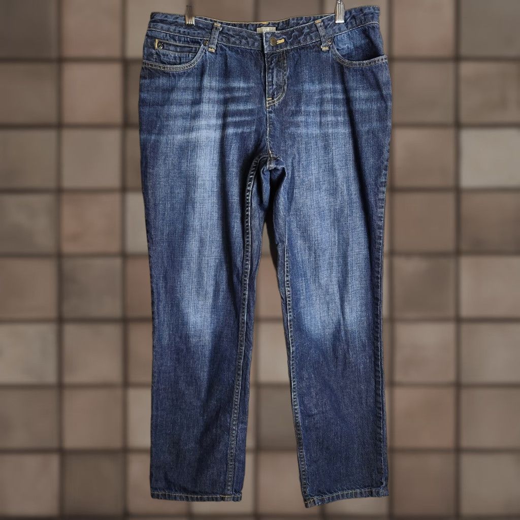 J. Jill J. Jill Womens Dark Wash Mid Rise Straight Leg Jeans-Size 12P Size 34" / US 12 / IT 48 - 1 Thumbnail