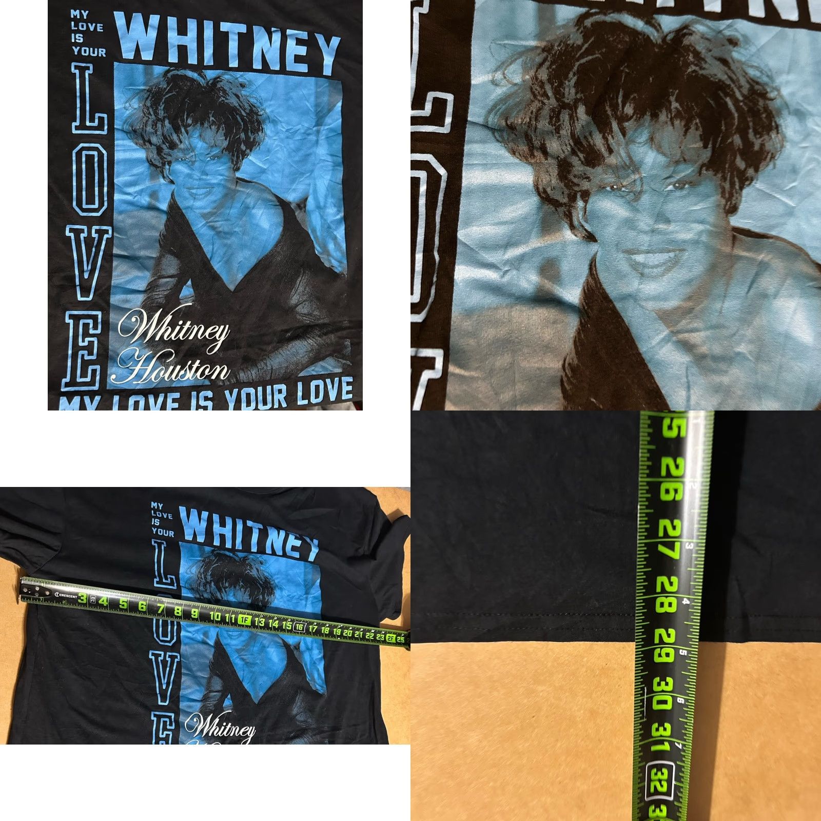 Vintage Whitney Houston My Love Is Your Love Shirt Men XL Black Short Sleeve Graphic Size US XL / EU 56 / 4 - 9 Thumbnail