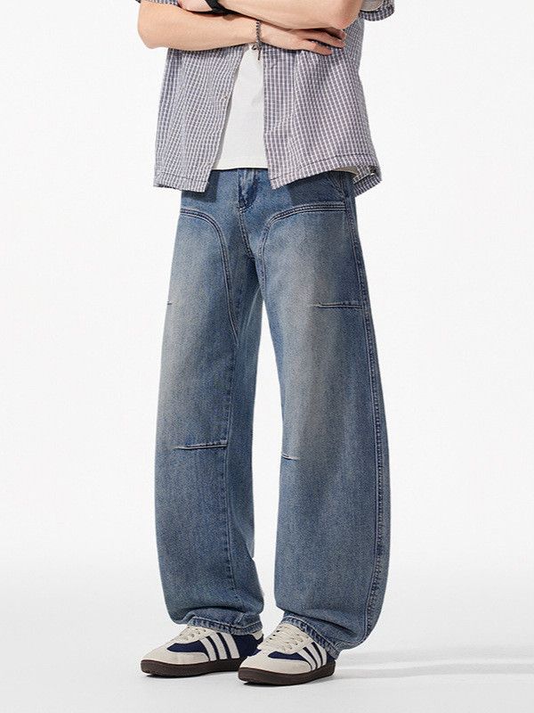 Japanese Brand Men's patchwork retro work jeans Size US 32 / EU 48 - 2 Thumbnail