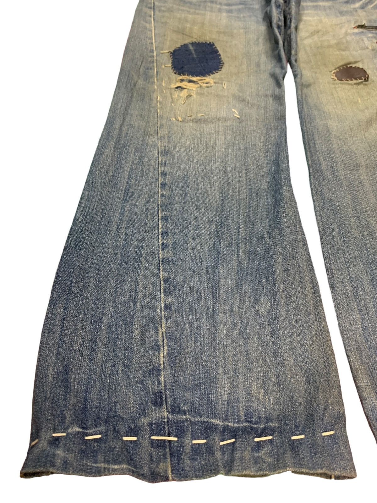 Japanese Brand SALES🔥Vintage Japanese Brand Mud Wash Patched Baggy Jeans Size US 35 - 6 Thumbnail