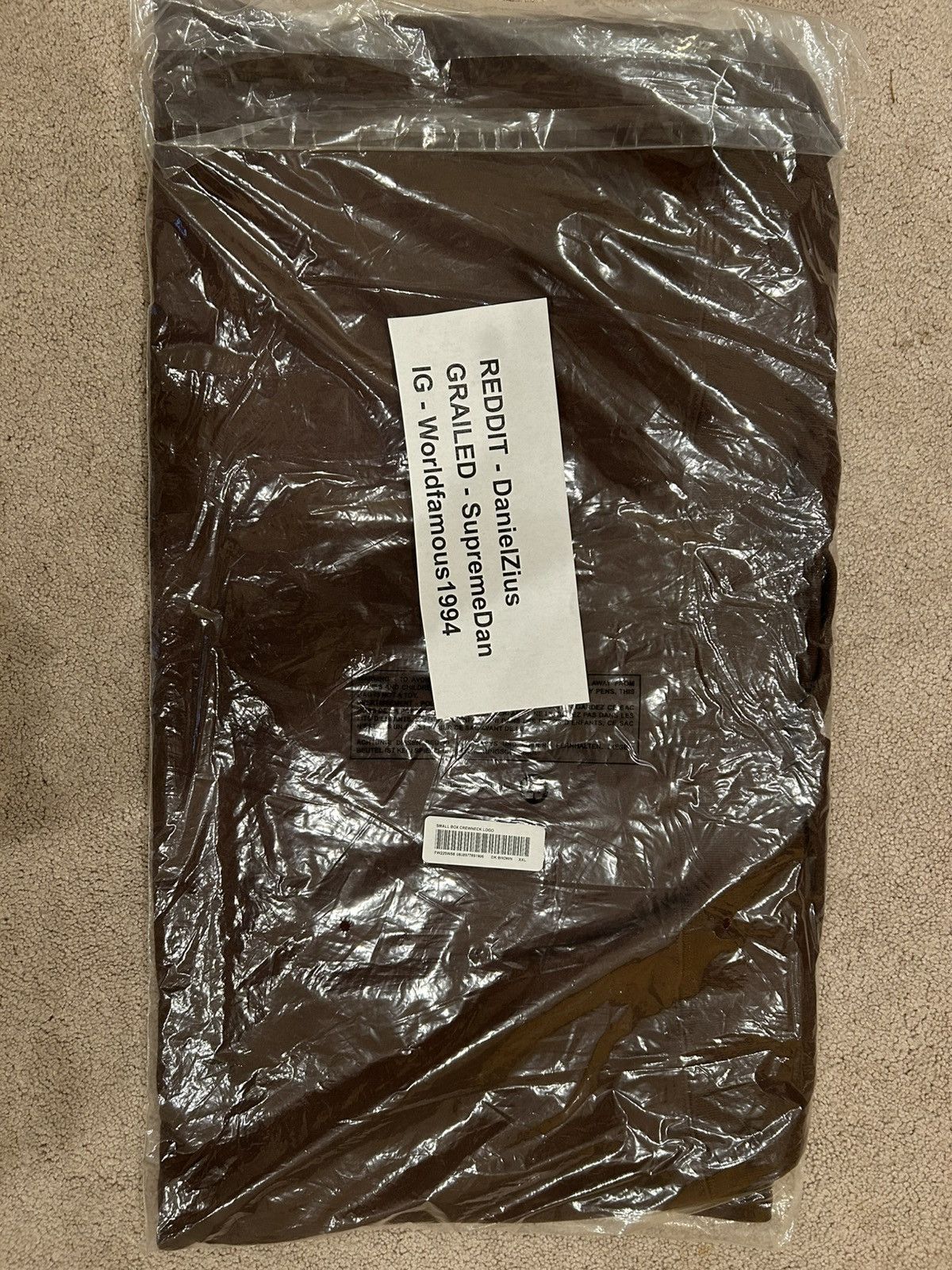 Supreme Supreme Small Box Crewneck 'Dark Brown' Size US XXL / EU 58 / 5 - 2 Thumbnail