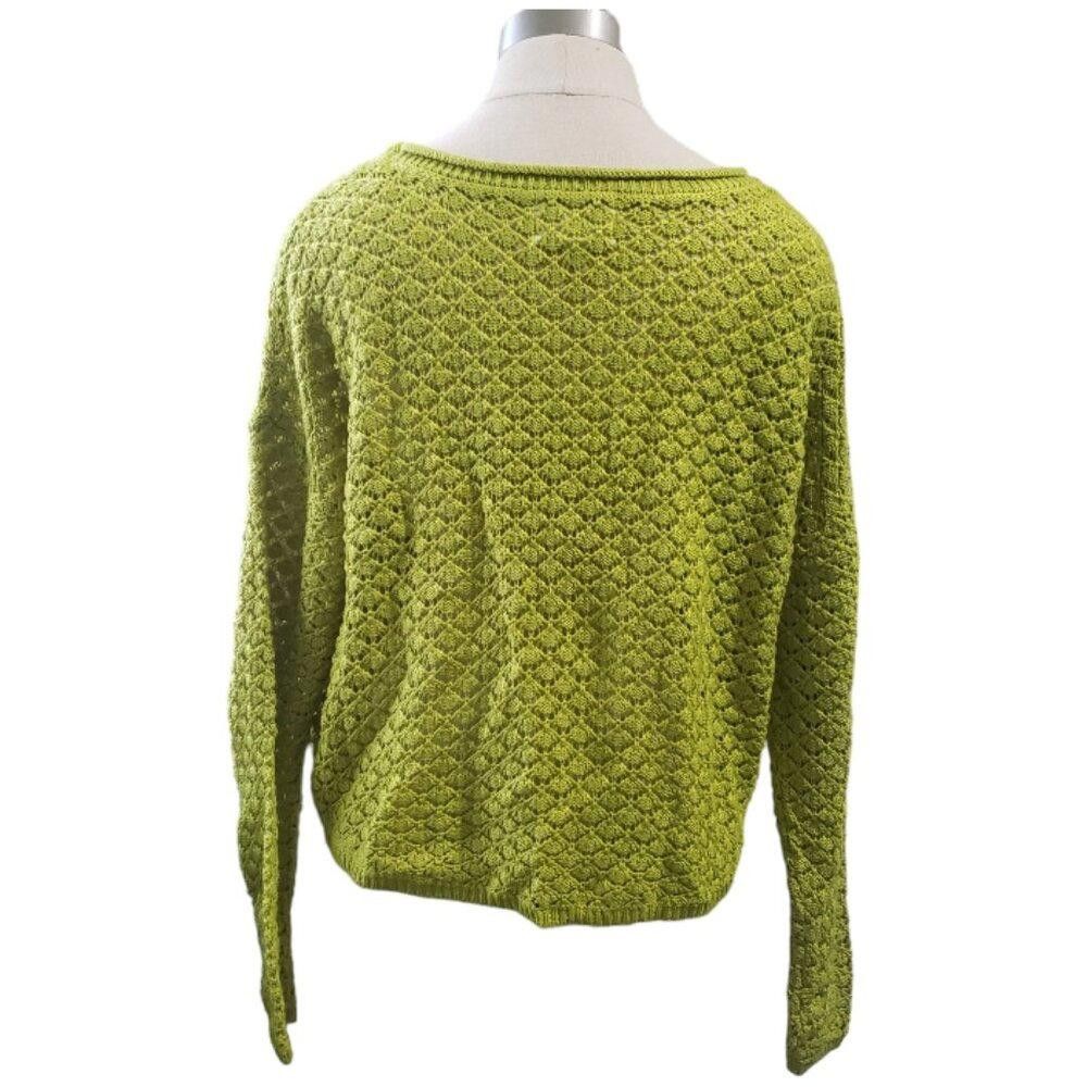 Designer CT1780 Olive + Oak Lime Green Lightweight Cropped Sweater M Size M / US 6-8 / IT 42-44 - 3 Thumbnail