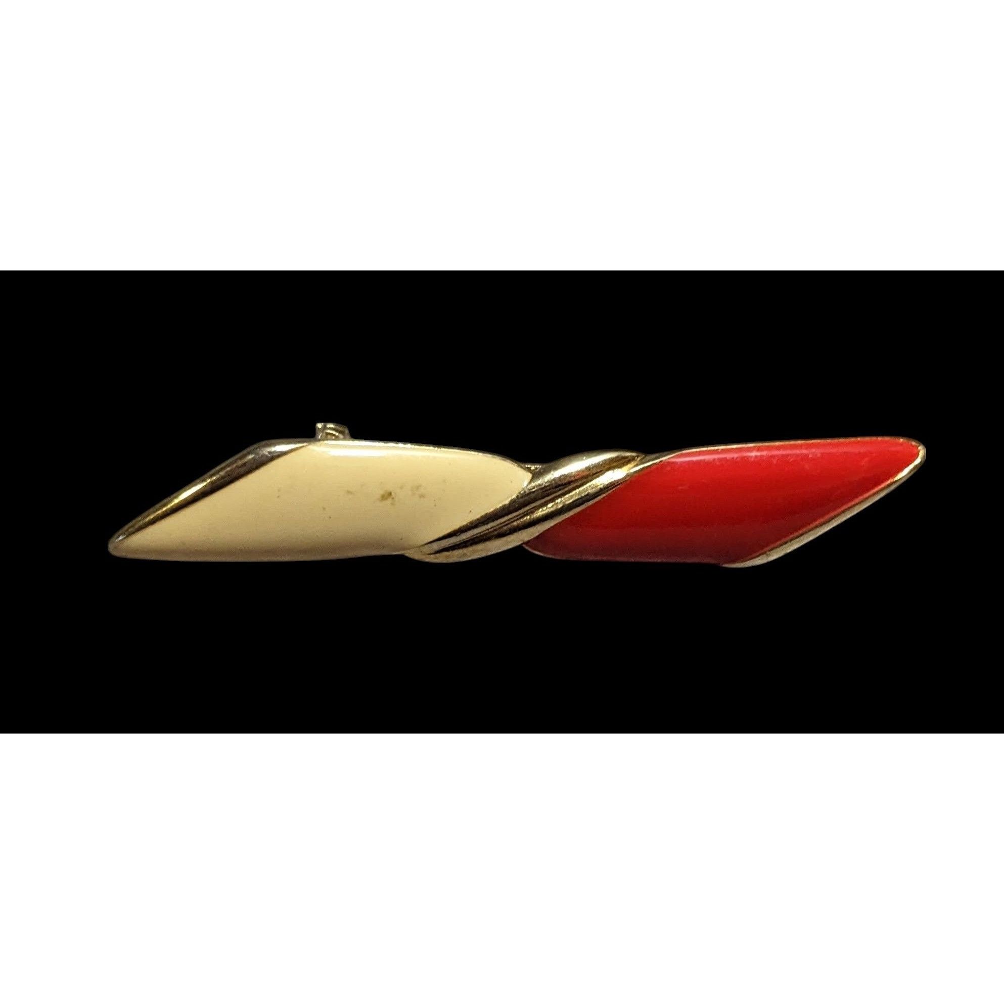 Other Vintage Art Deco Red And Cream Enamel Brooch Size ONE SIZE - 1 Thumbnail