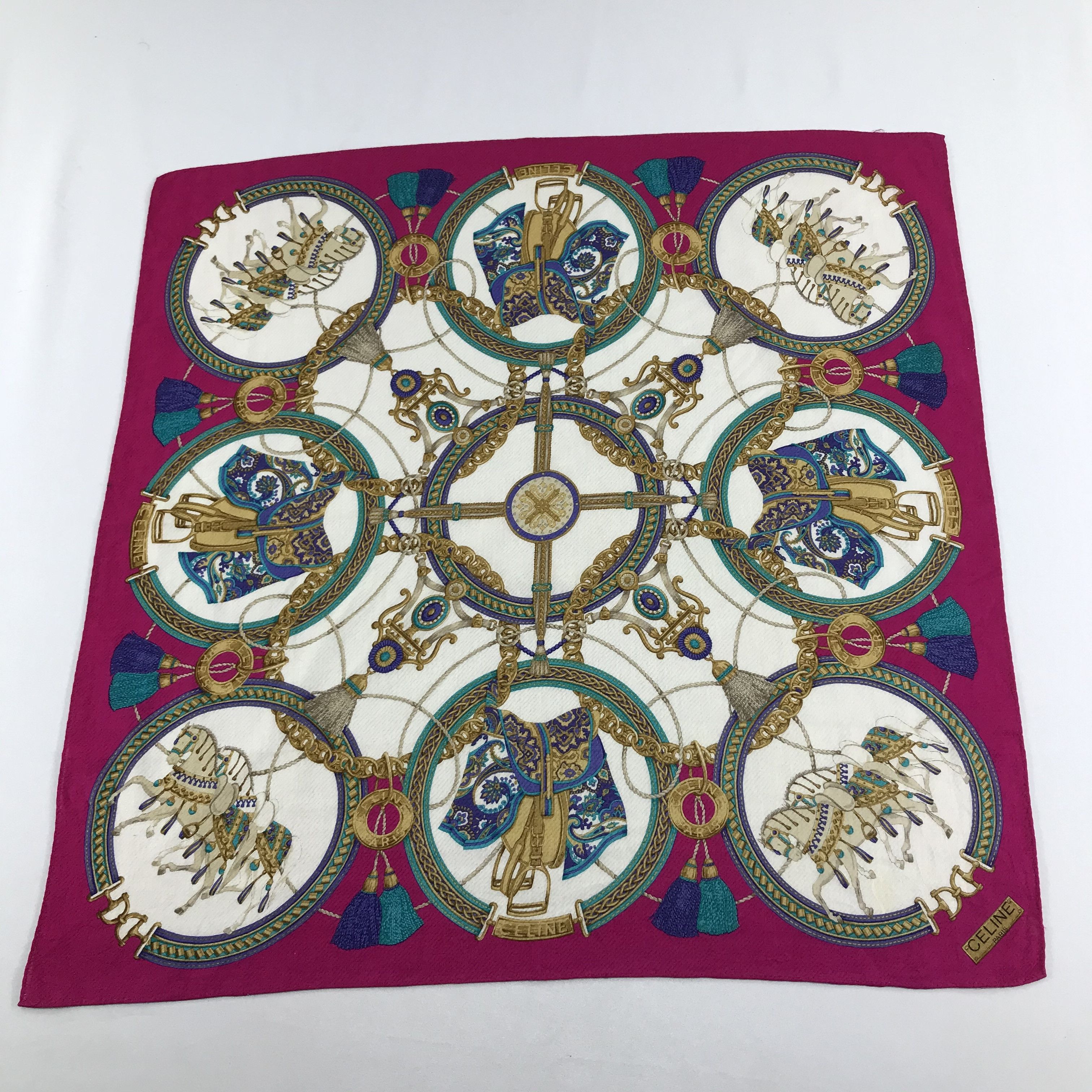 Celine Luxury Saddles Handkerchief Neckerchief Bandana H746