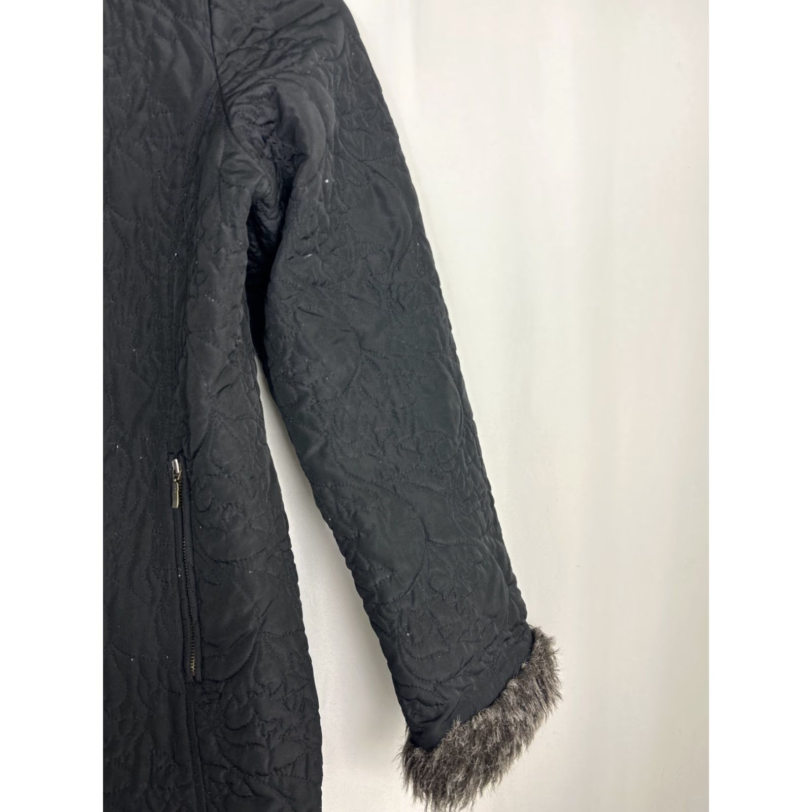 Vintage CAbi Jacket XL Women Black Full Zip Quilted Faux Fur Lining Polyester Size XL / US 12-14 / IT 48-50 - 6 Thumbnail