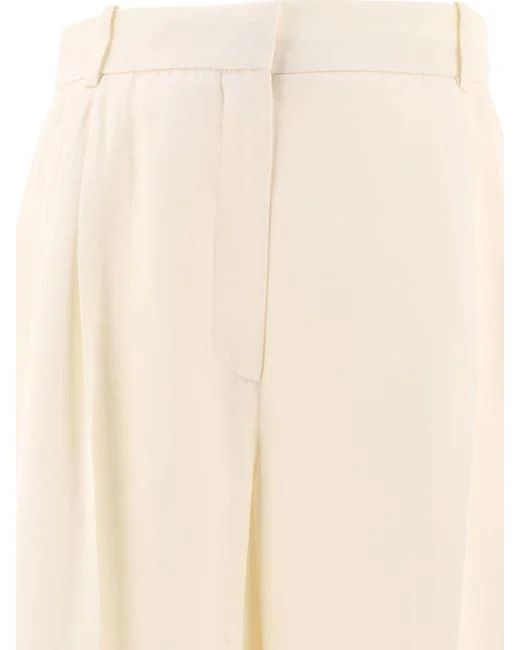 Alexander McQueen o1s22i1n1024 Double Pleated Palazzo Pants in Ivory Size 28" / US 6 / IT 42 - 3 Thumbnail