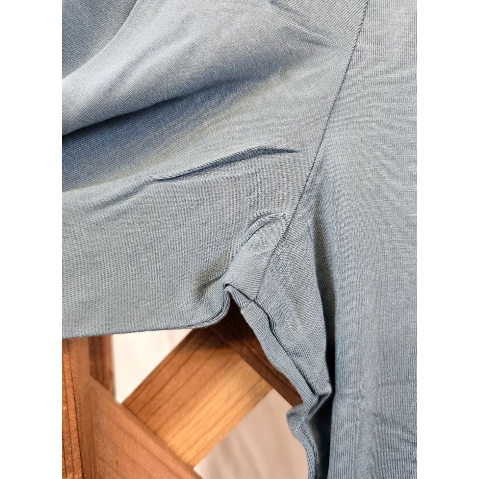 Vintage GGOV Womens Long Sleeve Crop Top Square Crewneck Top Light Blue L Size L / US 10 / IT 46 - 6 Thumbnail