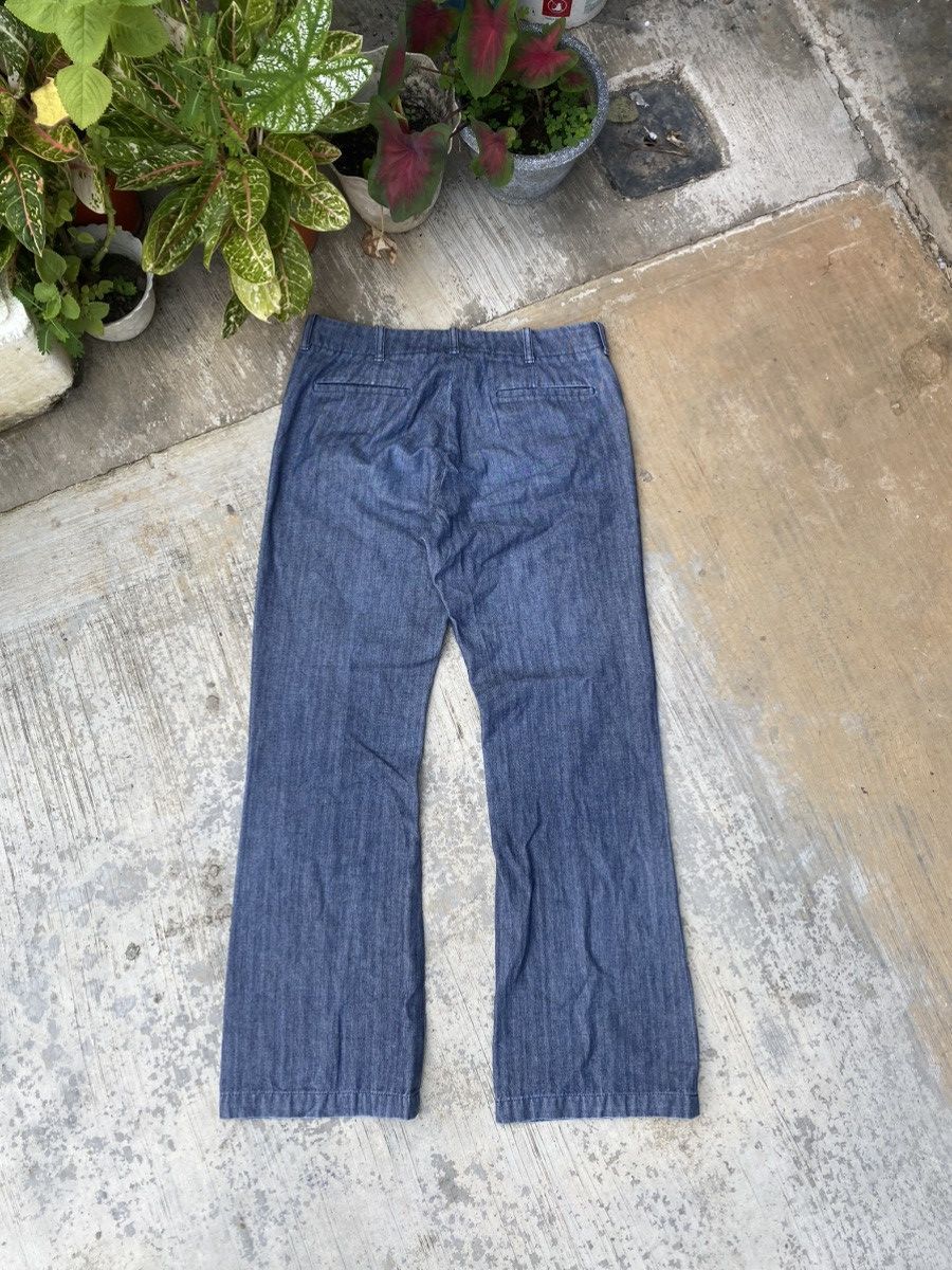 Designer × Katharine Hamnett London Hamnett Harringbone Cotton Twill Flare Pants Size 29" - 2 Thumbnail