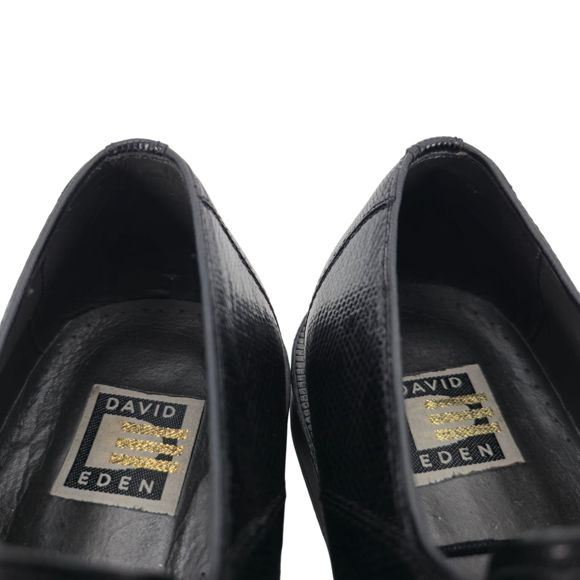 David Eden Vintage David Eden Exotic Teju Lizard Black Dress Shoes Mens Size US 10.5 / EU 43-44 - 8 Thumbnail